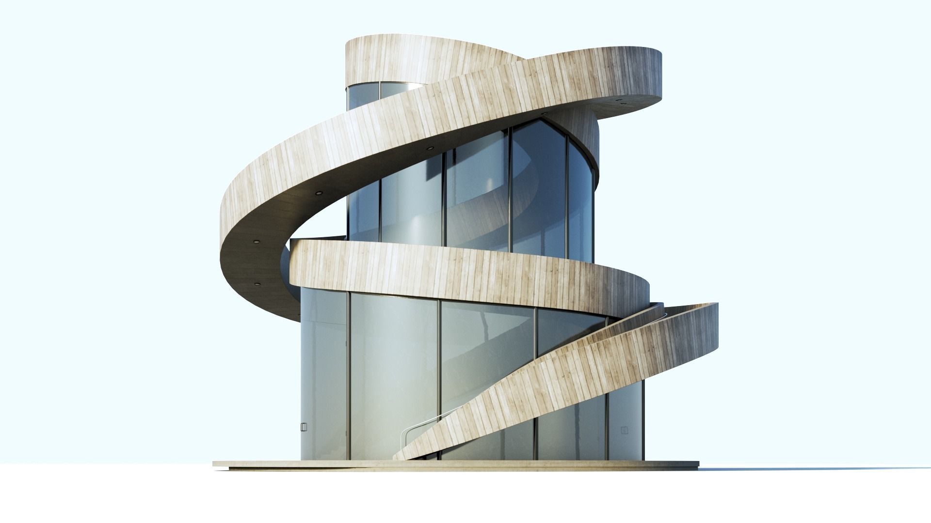 Ribbon Chappel Low-poly 3D model_7