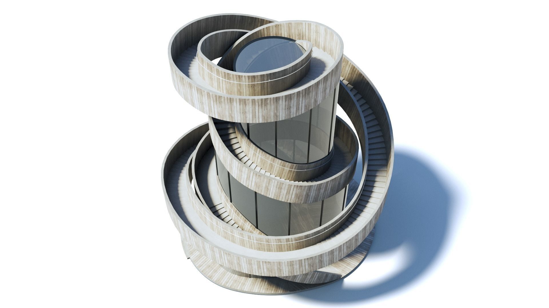 Ribbon Chappel Low-poly 3D model_9