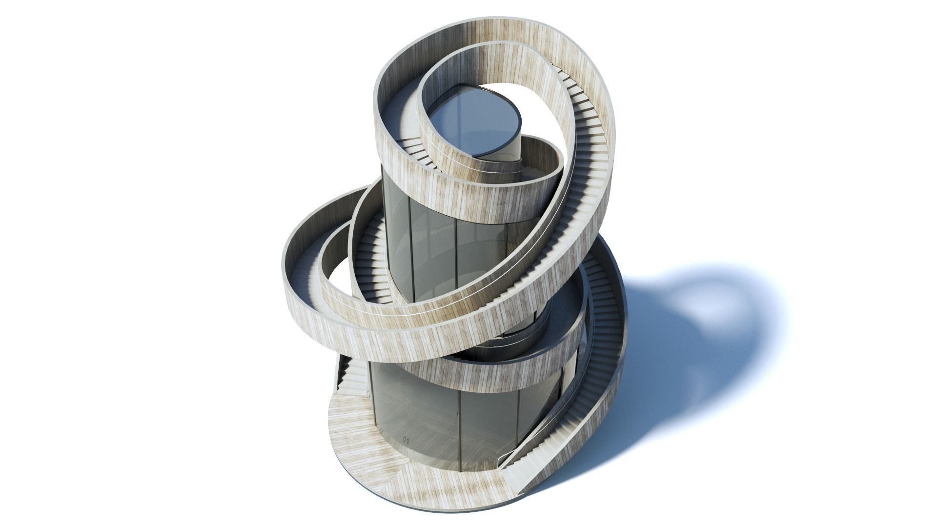 Ribbon Chappel Low-poly 3D model_10