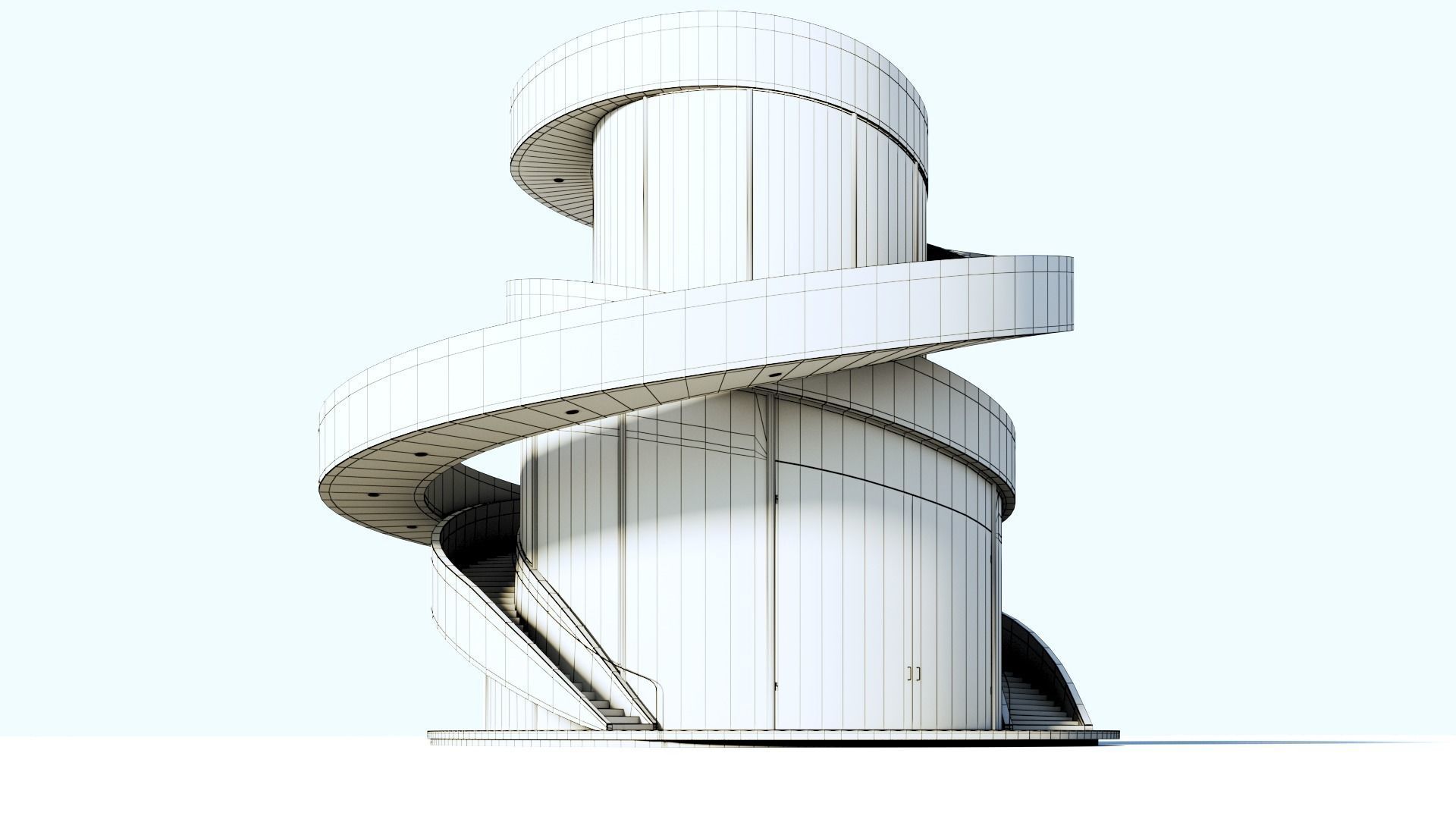 Ribbon Chappel Low-poly 3D model_12