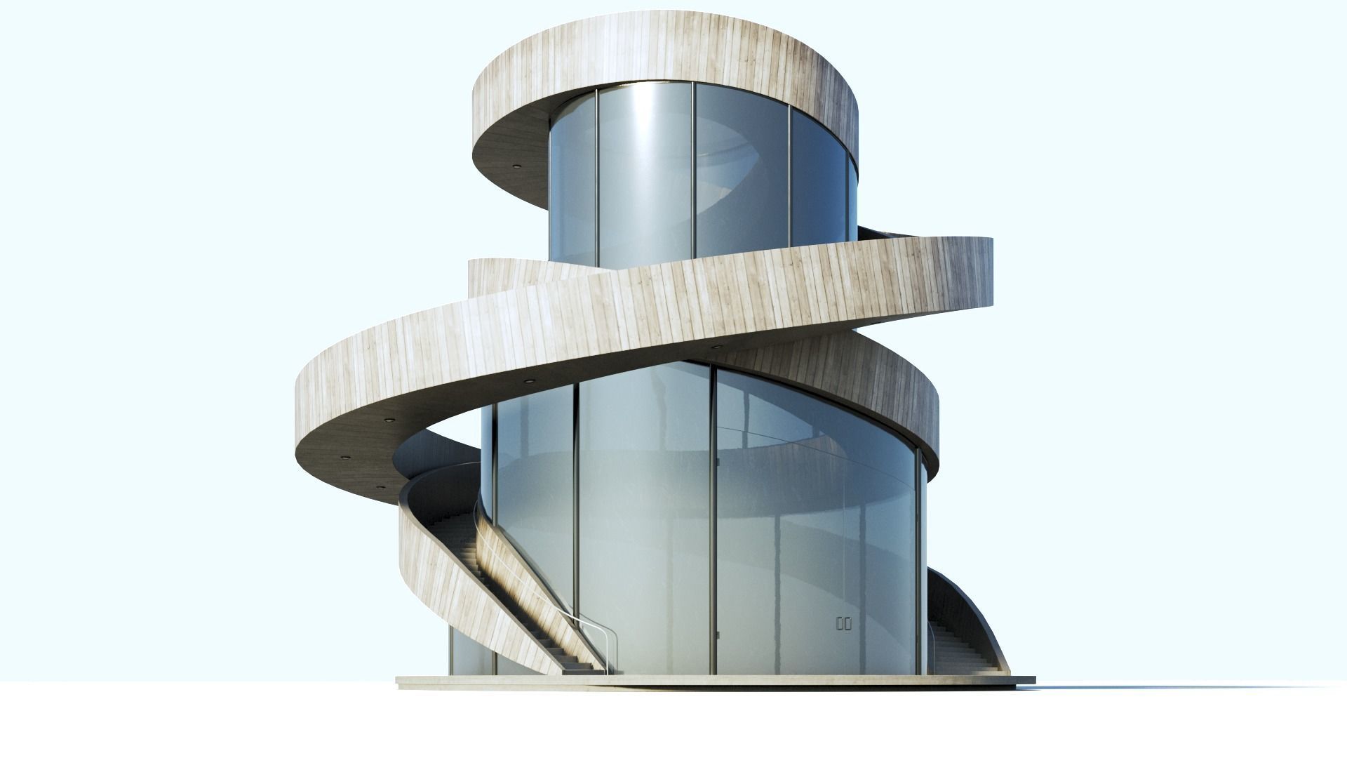 Ribbon Chappel Low-poly 3D model_6