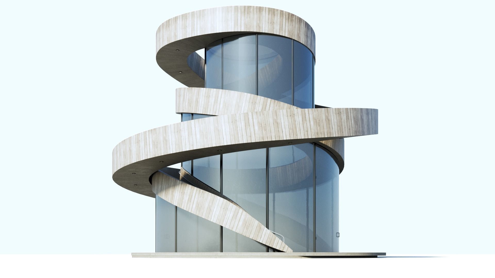 Ribbon Chappel Low-poly 3D model_5