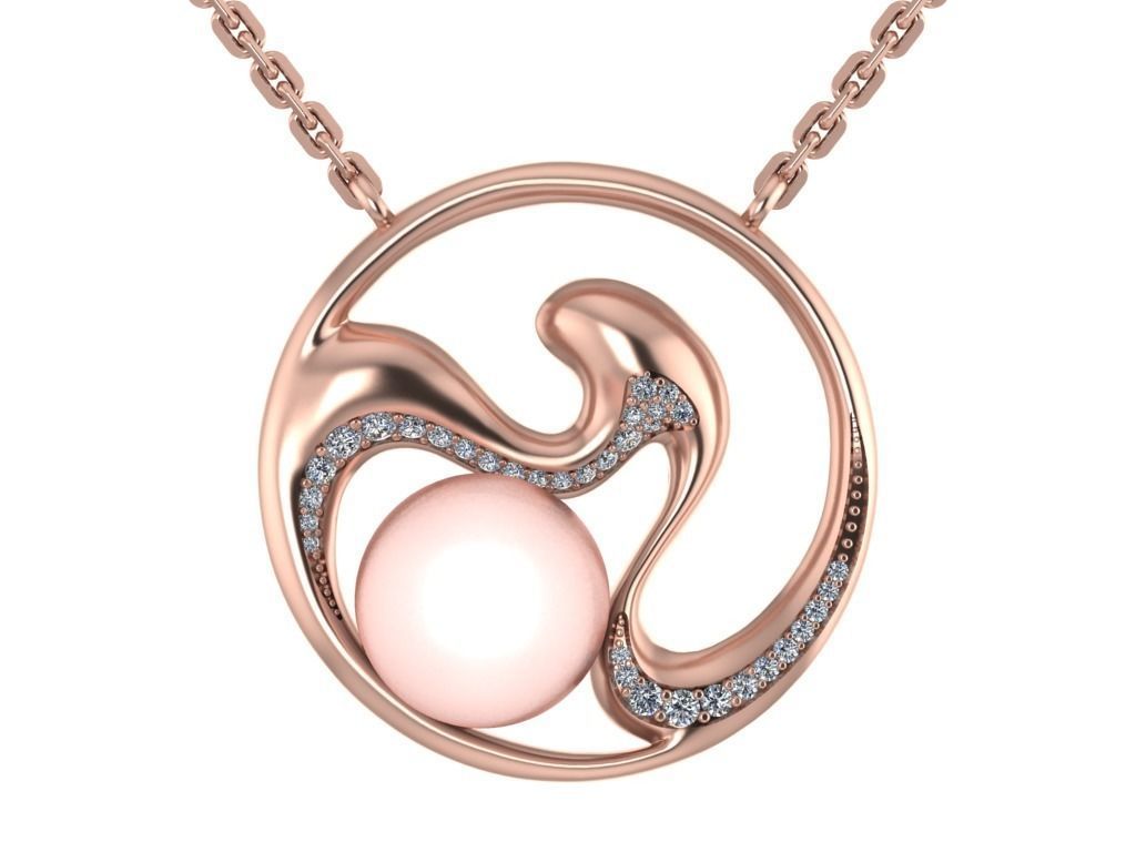 Paerl pendant 3D print model_10