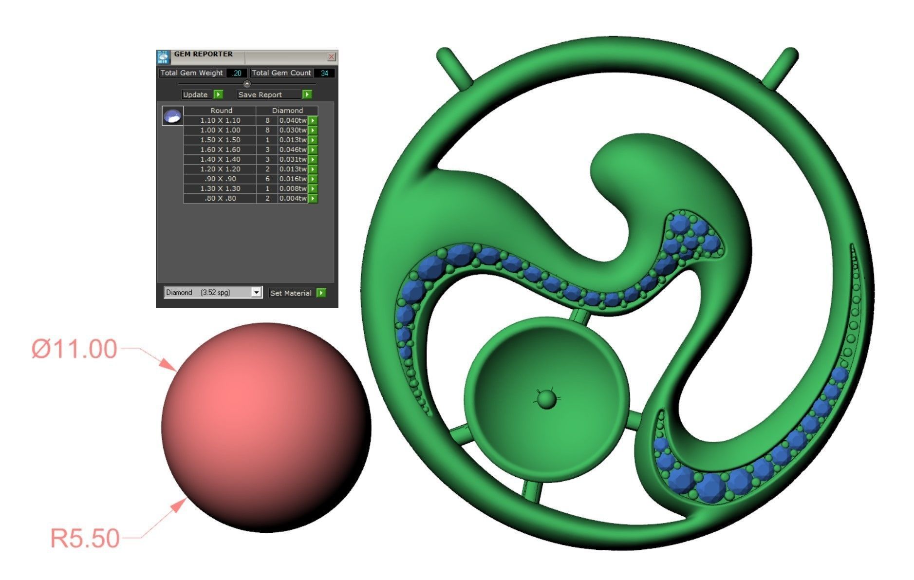 Paerl pendant 3D print model_6