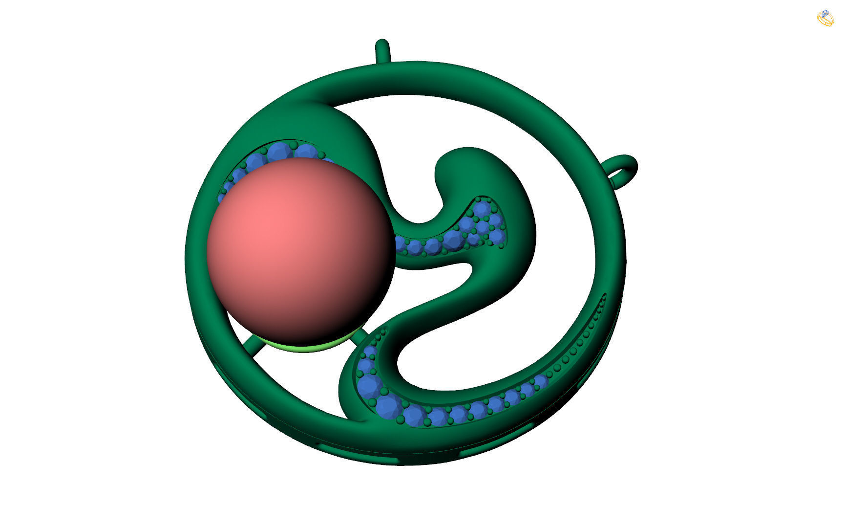 Paerl pendant 3D print model_5