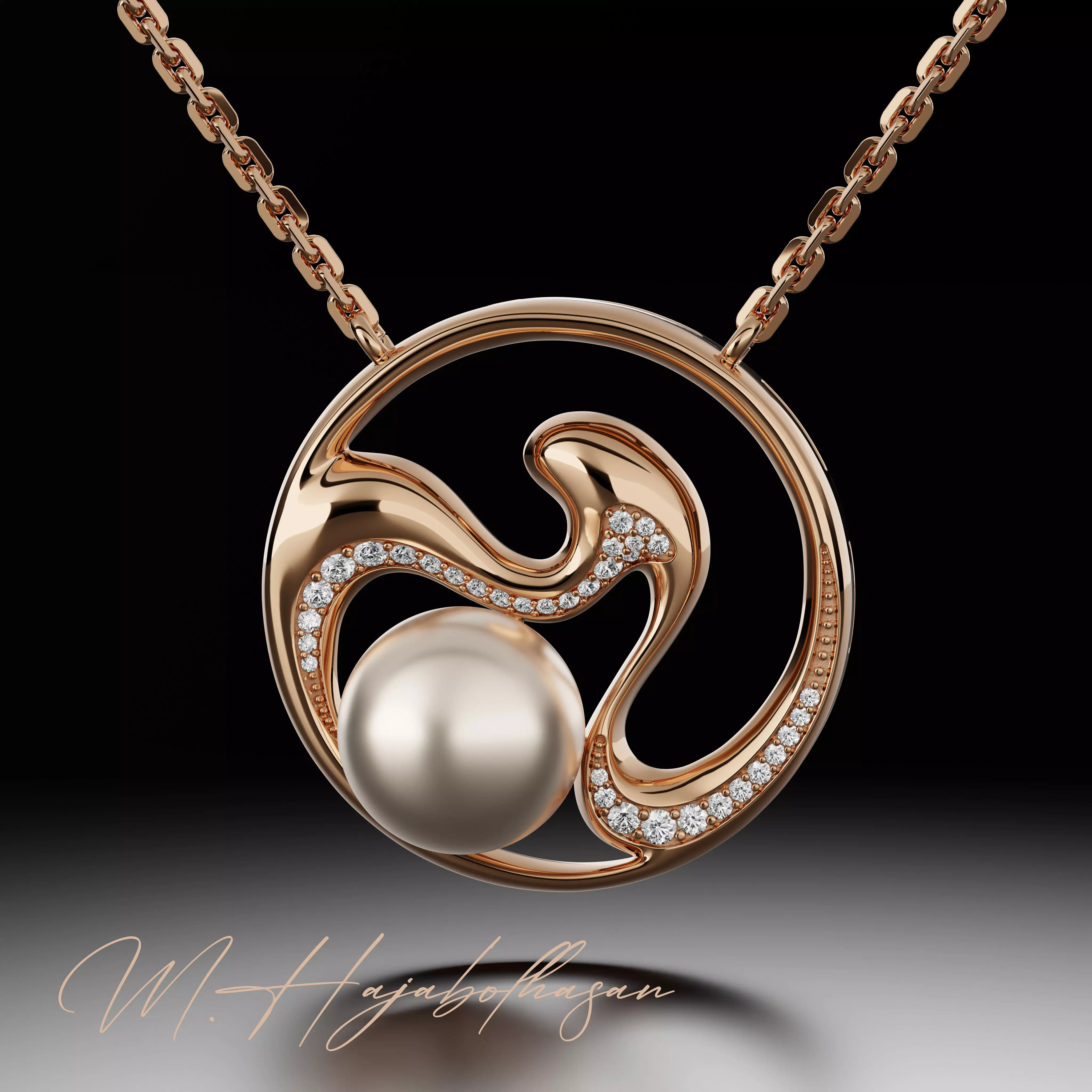 Paerl pendant 3D print model_0