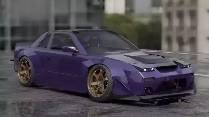 Nissan Silvia S13 Rocket Bunny Widebody 3D model