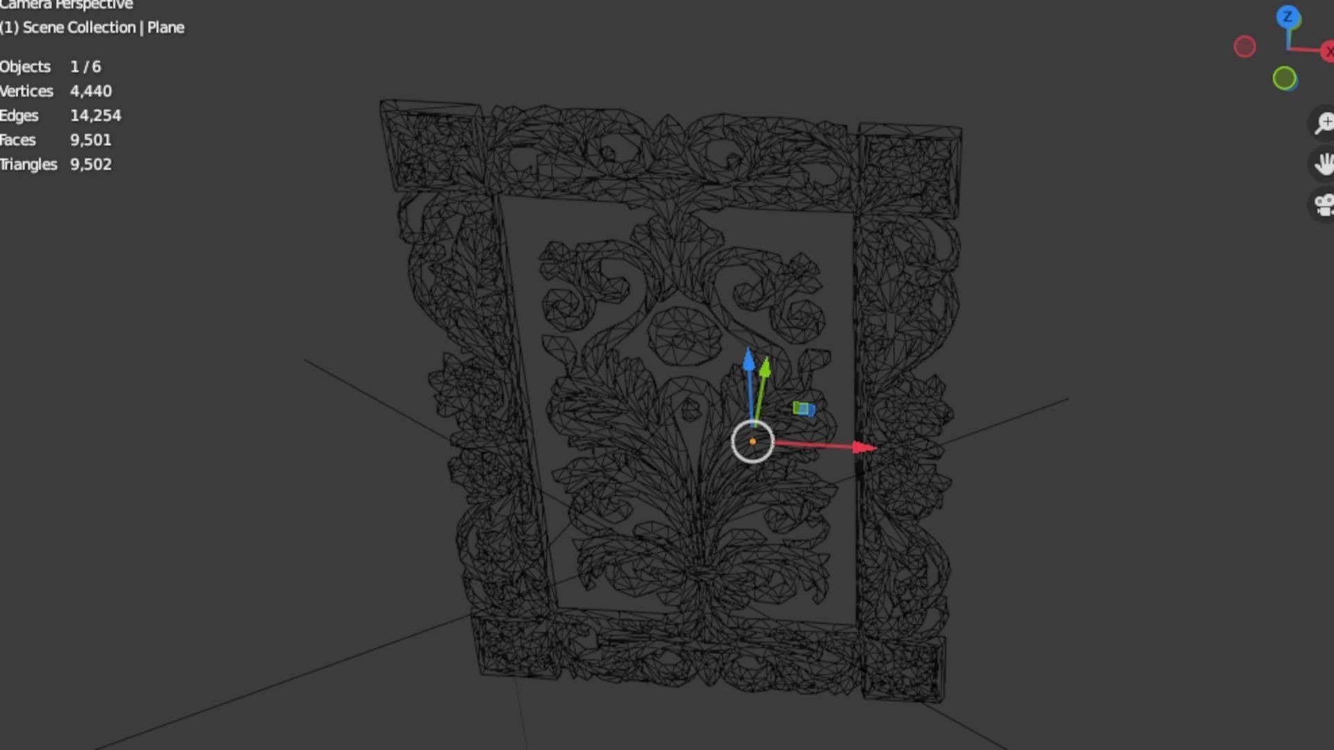 classical door decor 02 3D model_5