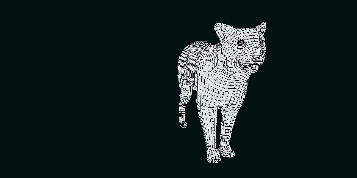 Cougar Cat Low-poly 3D model_6