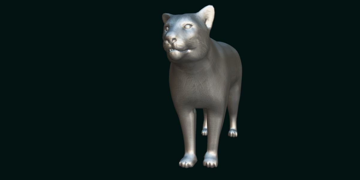 Cougar Cat Low-poly 3D model_4