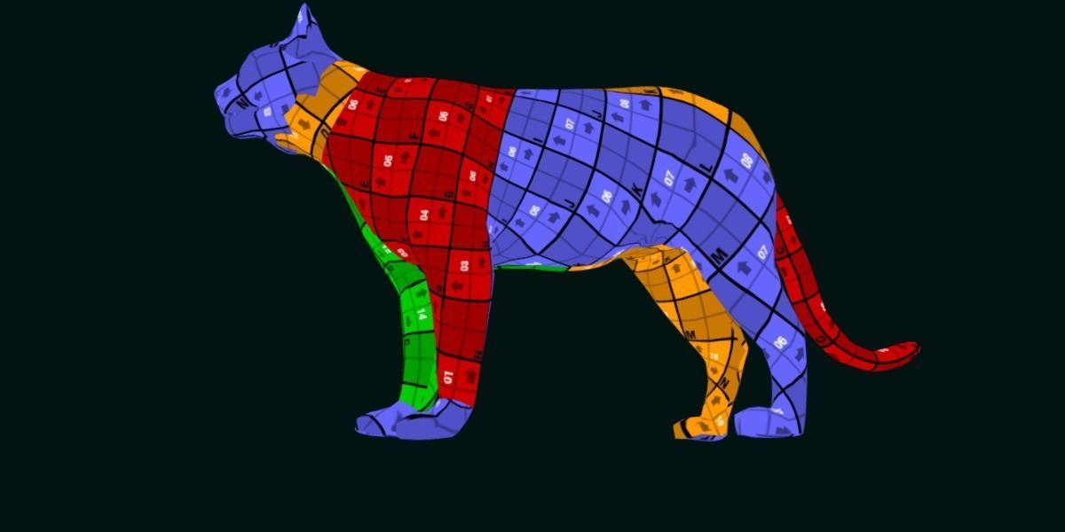 Cougar Cat Low-poly 3D model_10