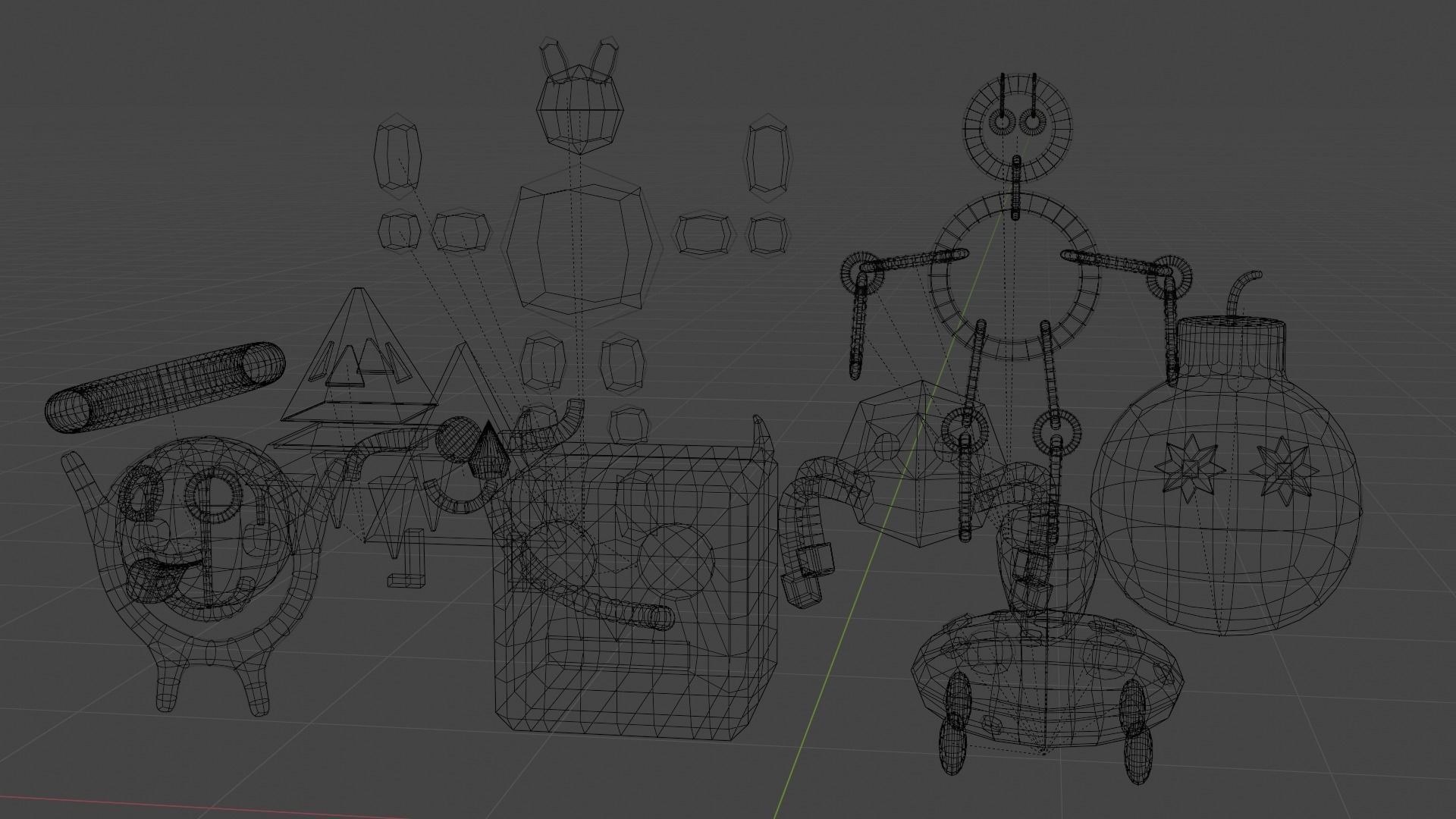 Cute Monsters and Creatures Low-poly 3D model_8