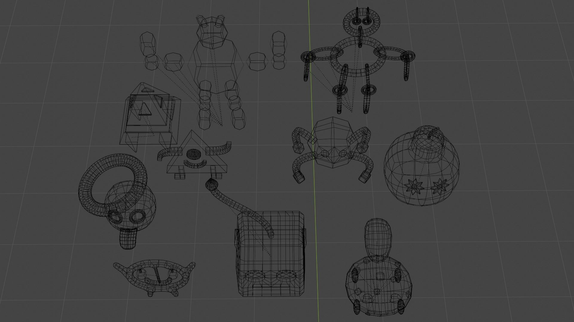 Cute Monsters and Creatures Low-poly 3D model_9