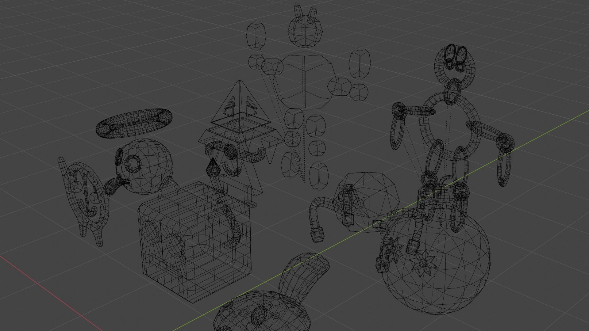 Cute Monsters and Creatures Low-poly 3D model_5