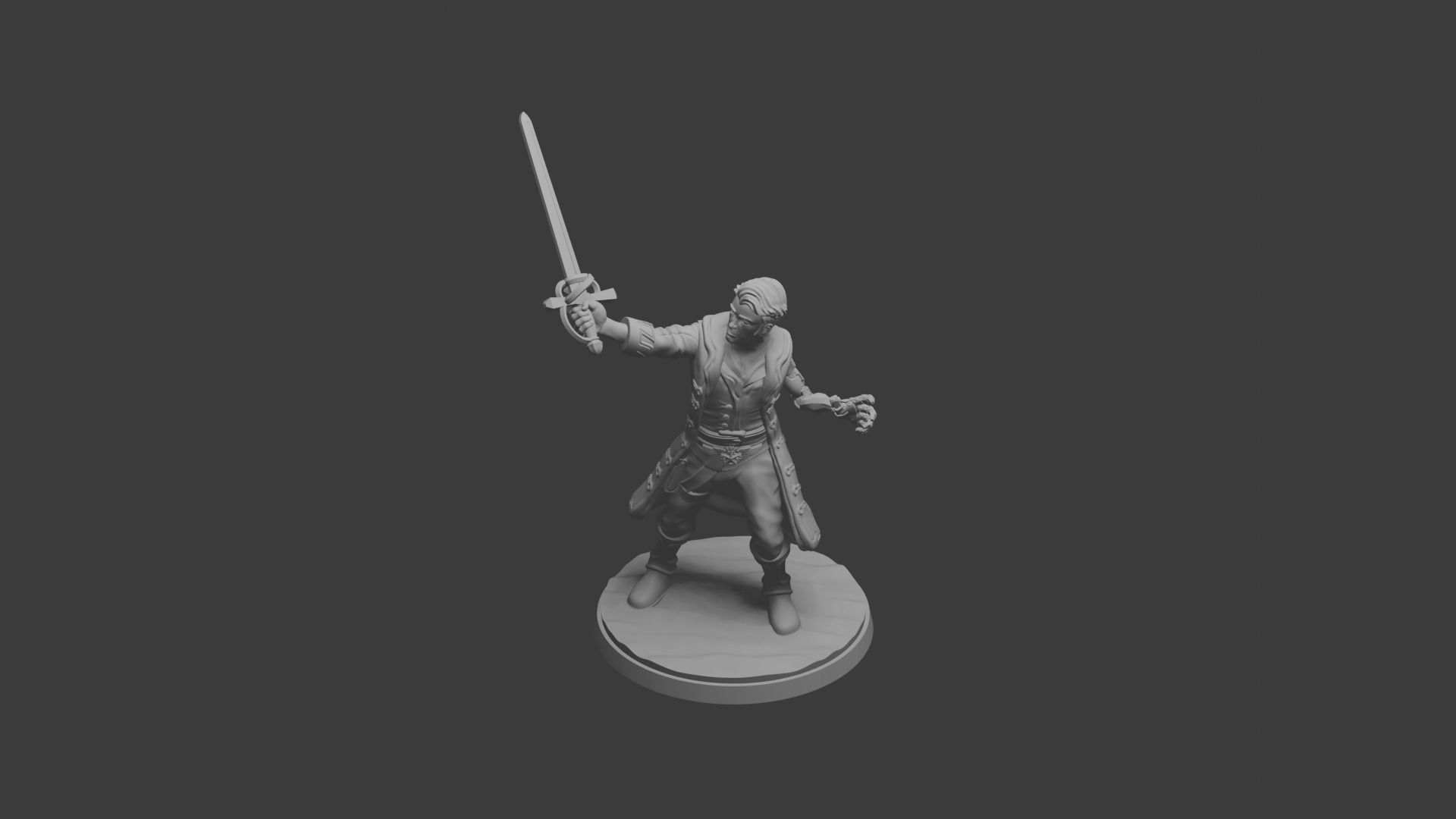 THE STEAM HANDED PIRATE CUSTOM DND MINI 3D print model_1