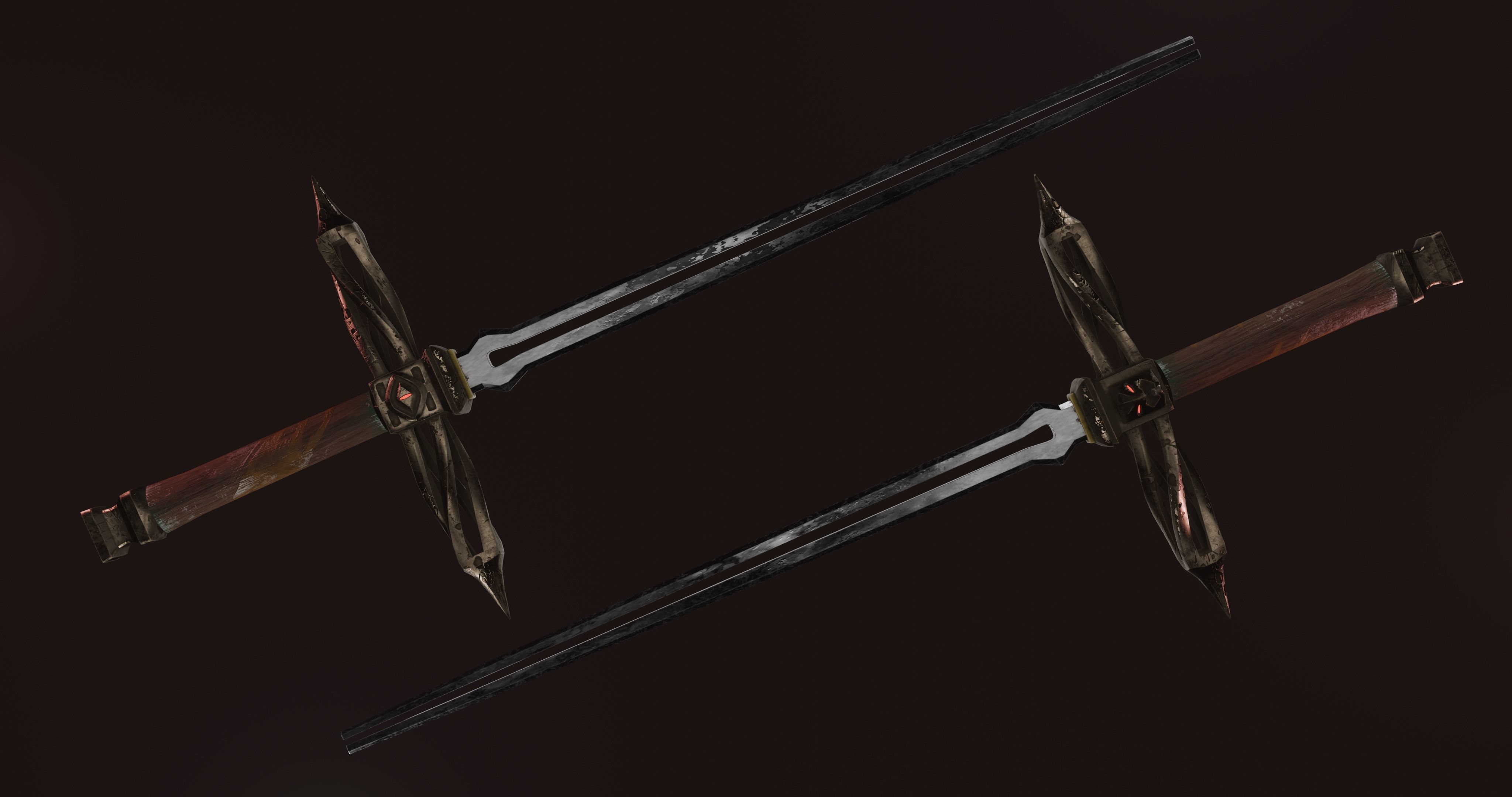 OLD-fantasy snake sword 4k Low-poly 3D model_1