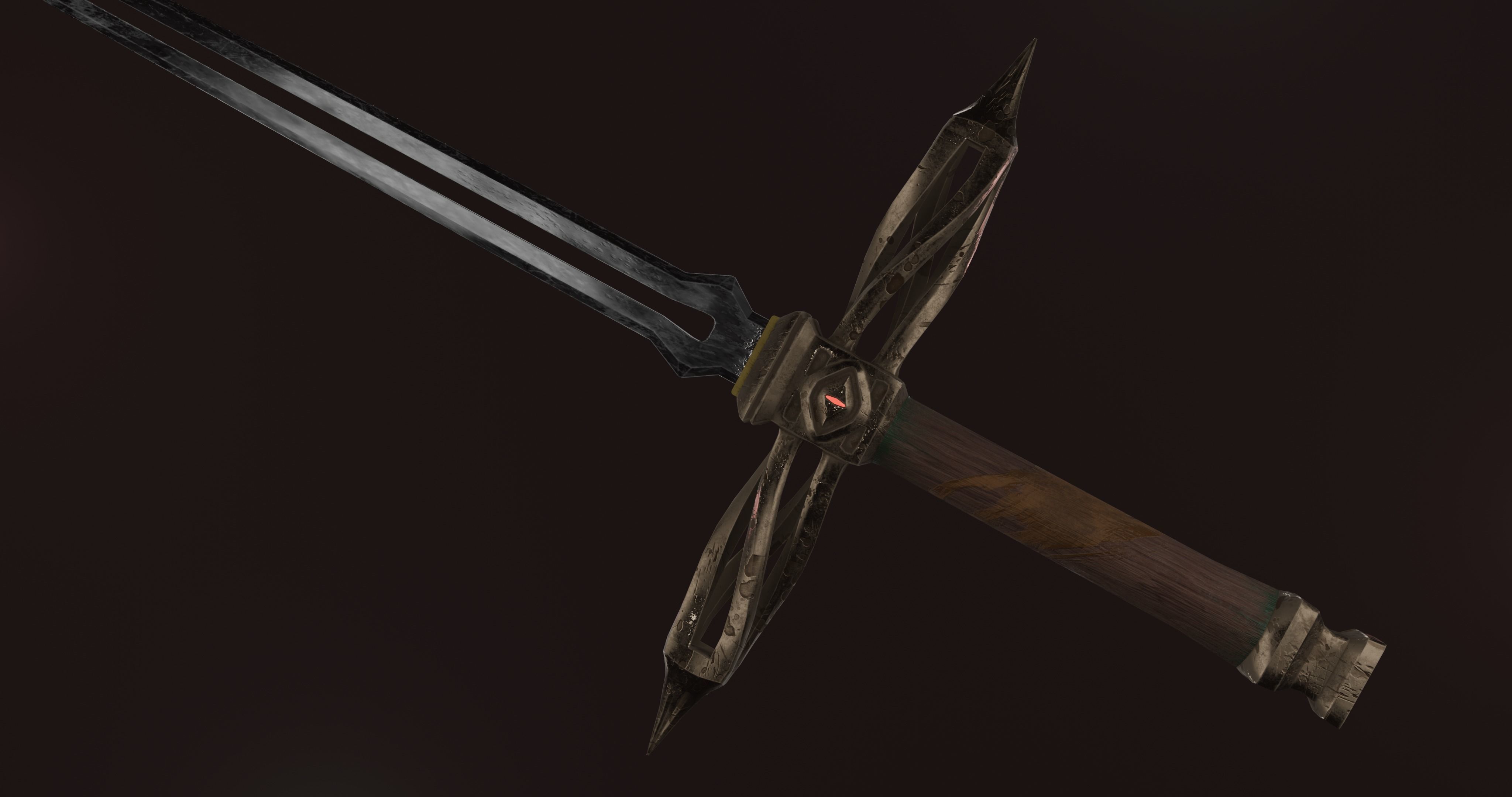 OLD-fantasy snake sword 4k Low-poly 3D model_2