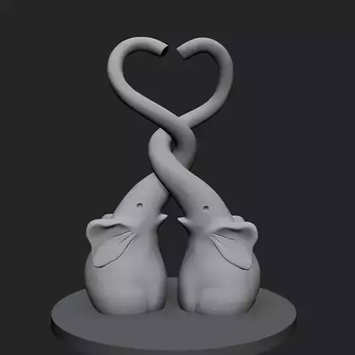 Elephant love 3D print model