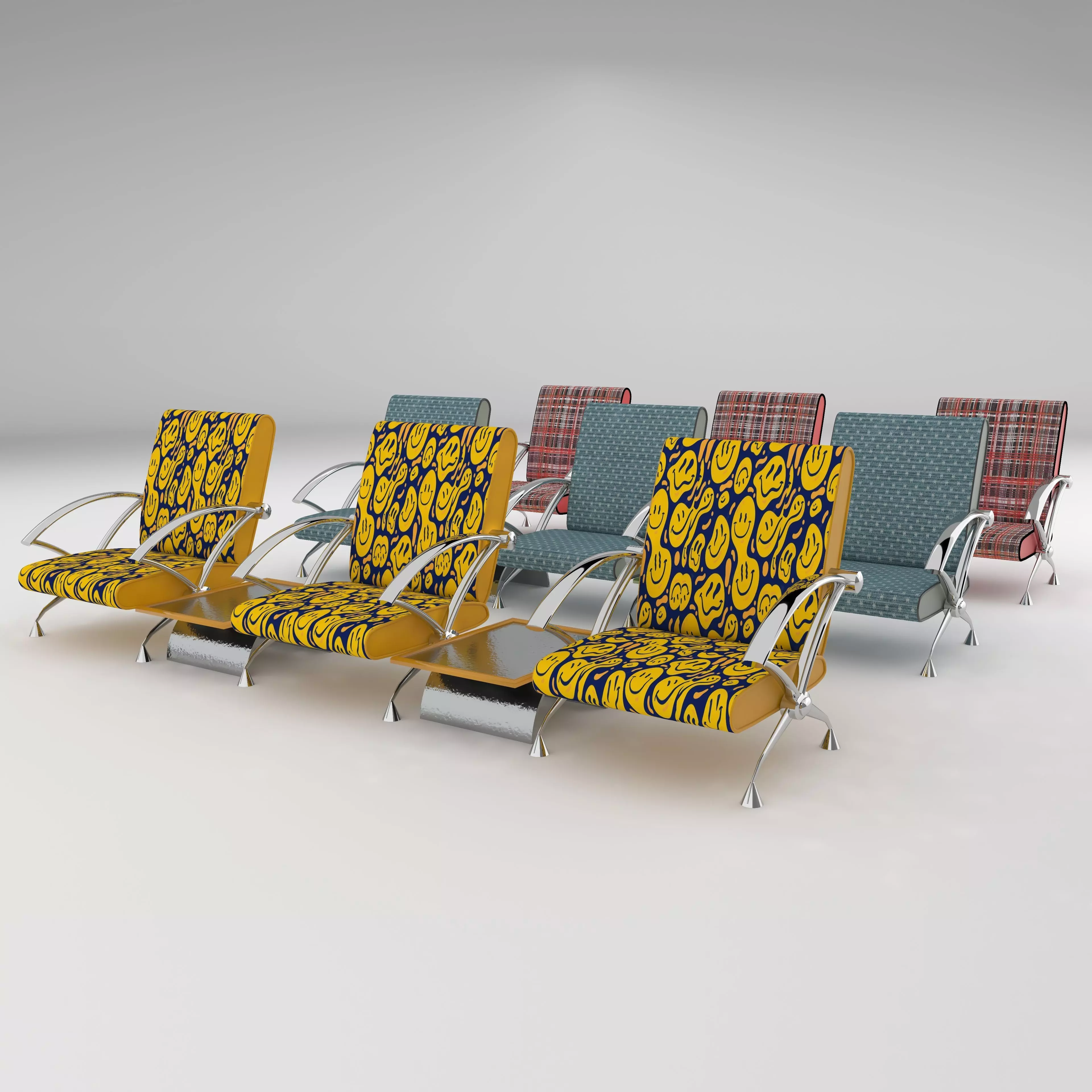 Airport Chairs 3D model
