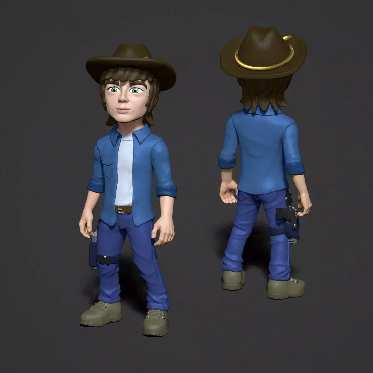 Carl Grimes - the walking dead inspired fanart Free 3D print model