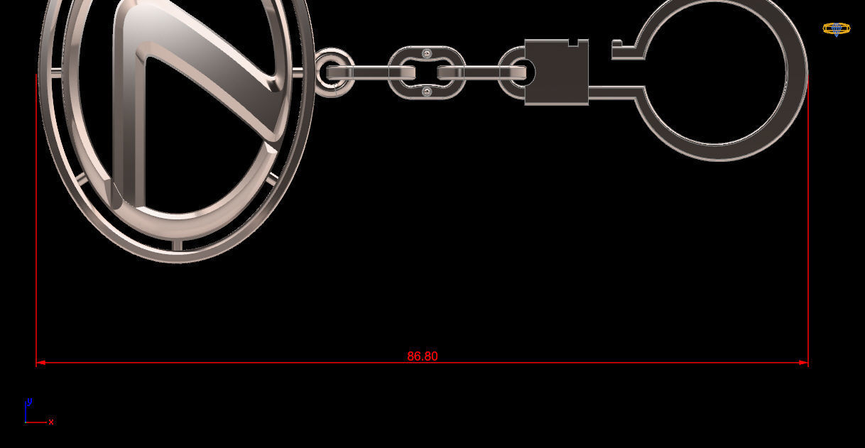 Lexus keychain bl0002 3D print model_6