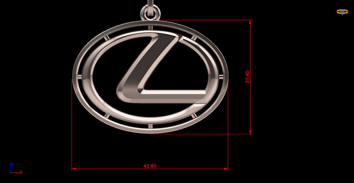 Lexus keychain bl0002 3D print model_3