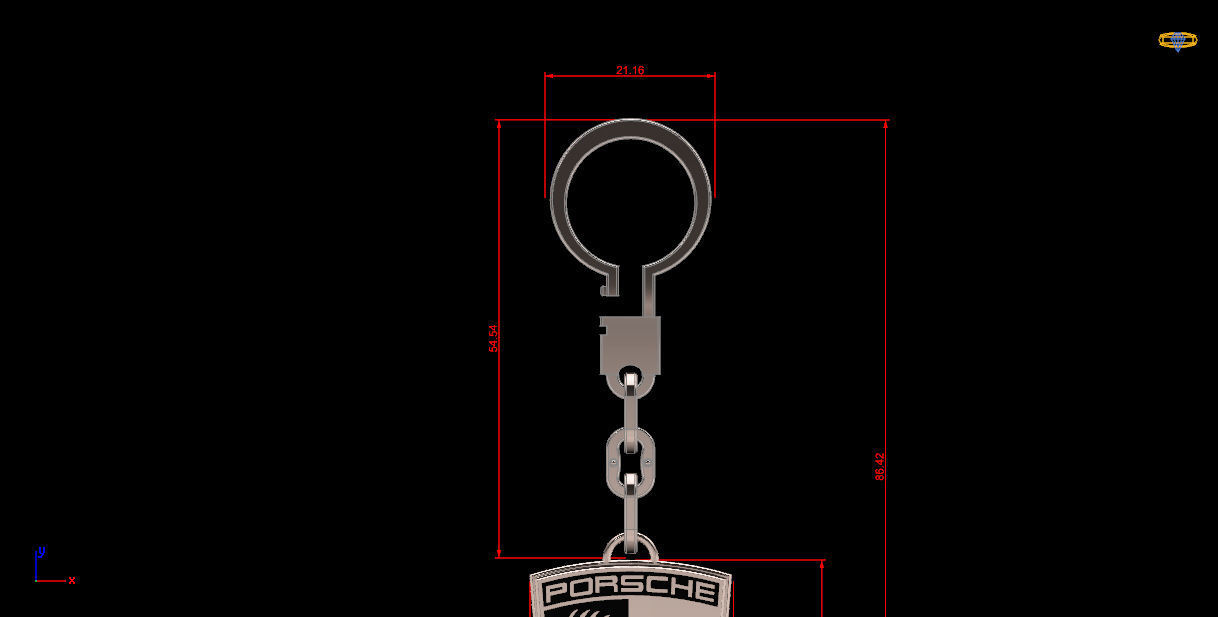Porsche keychain bl0004 3D print model_4