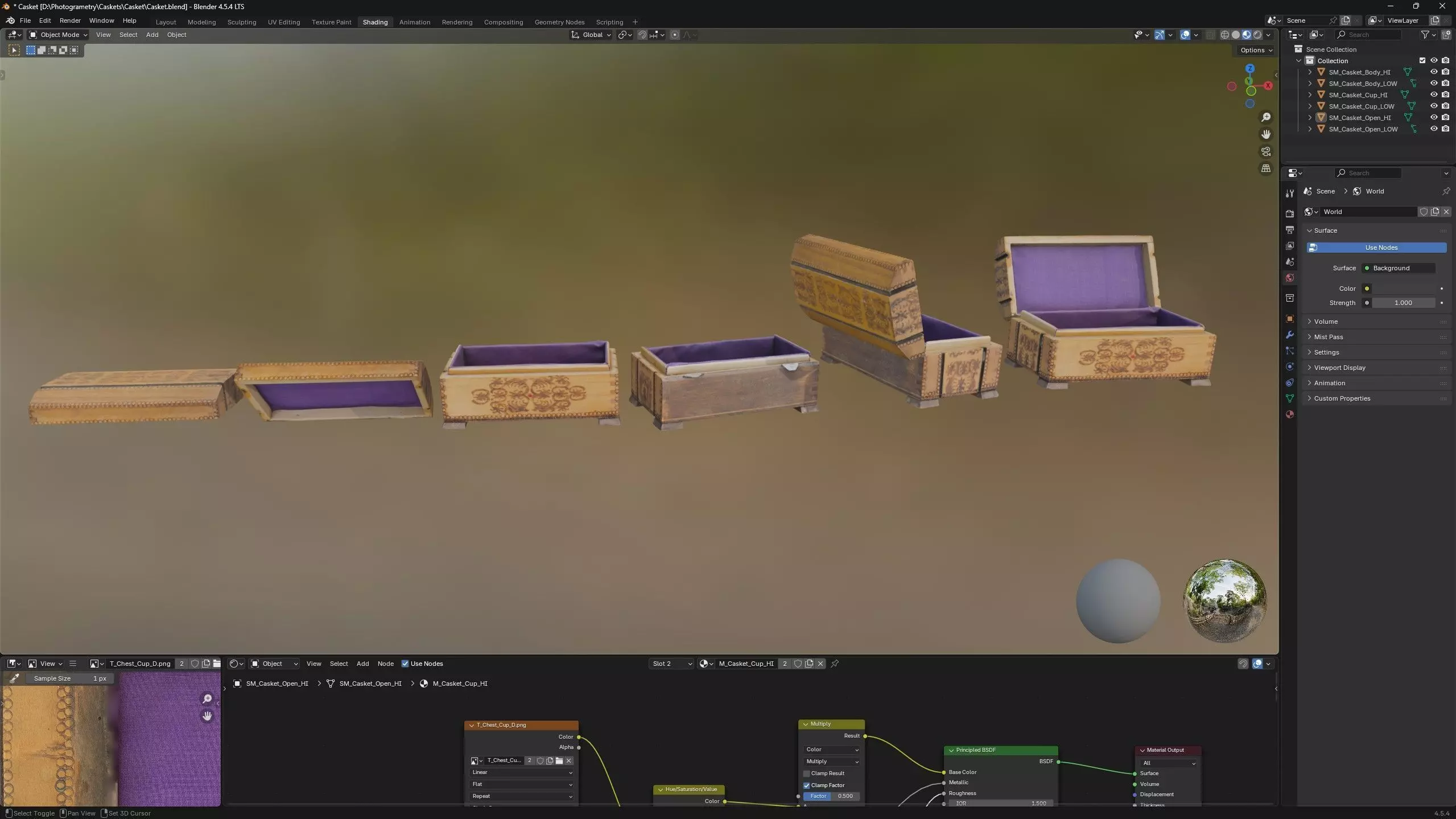 Wooden Jewelry Casket Low-poly 3D model_6