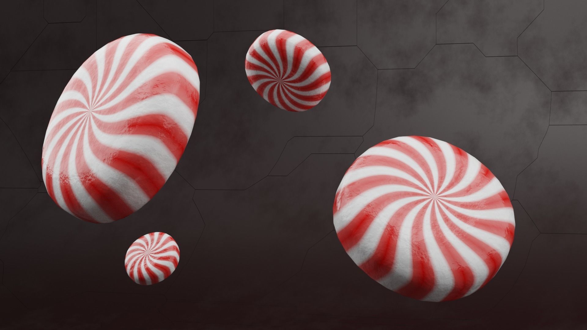 Peppermint Candy Cane Low-poly 3D model_3