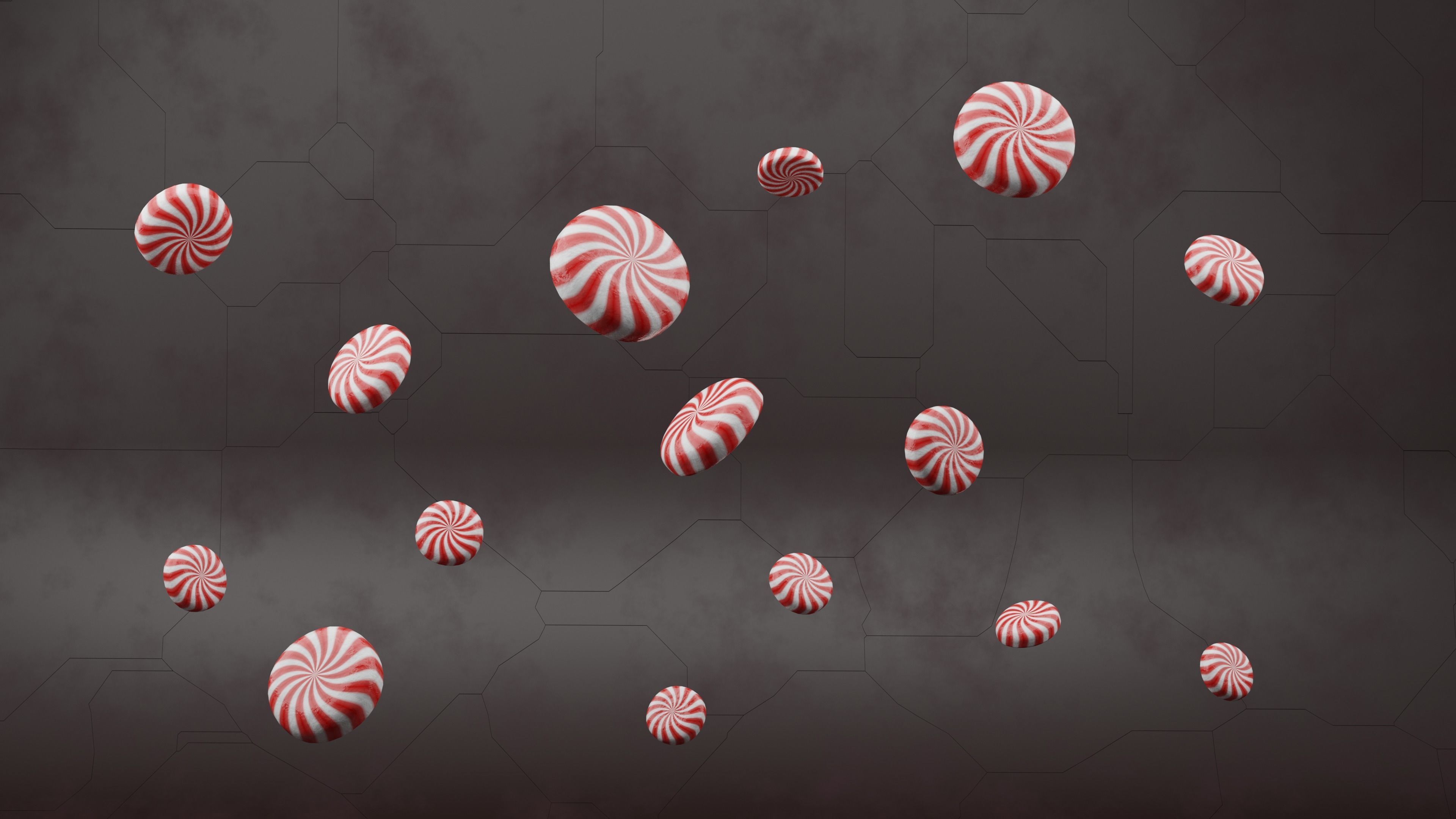 Peppermint Candy Cane Low-poly 3D model_4