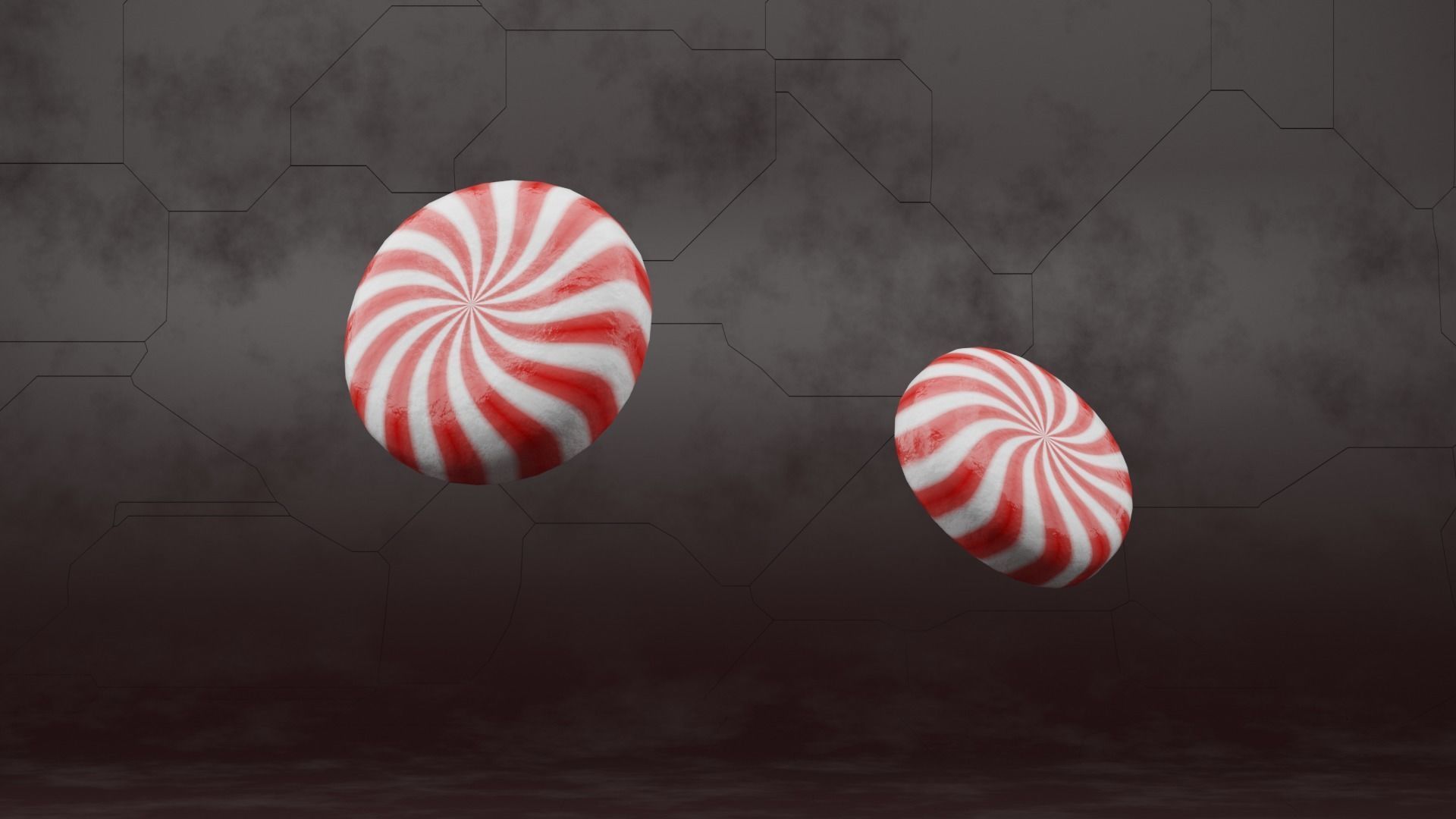 Peppermint Candy Cane Low-poly 3D model_2