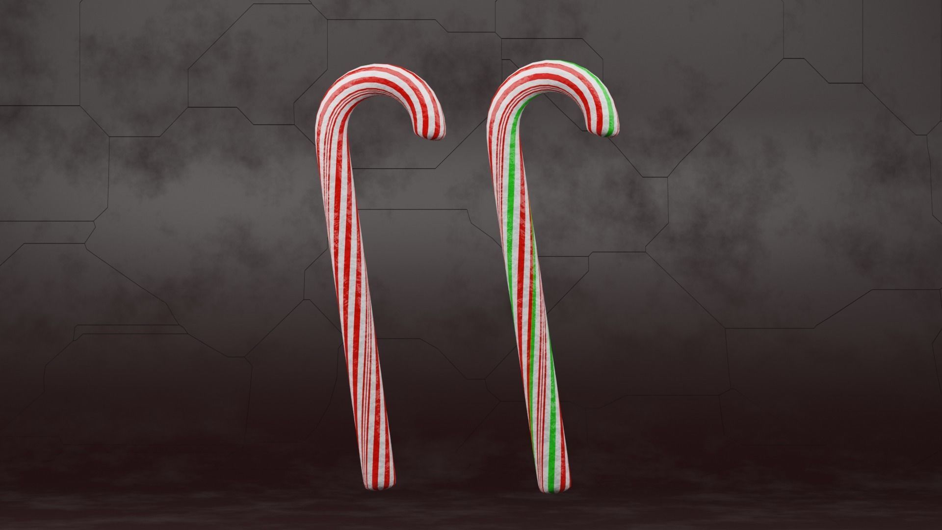 Peppermint Candy Cane Low-poly 3D model_9