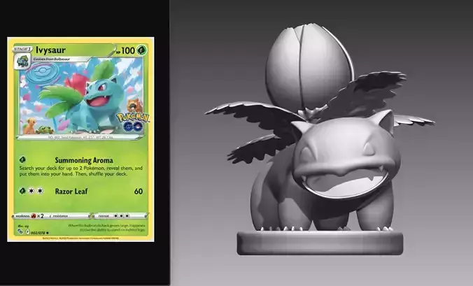 Happy Ivysaur Pokemon OBJ STL
