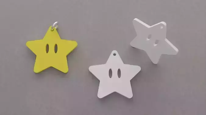 Chaveiro Star Mario Bros 3D print model