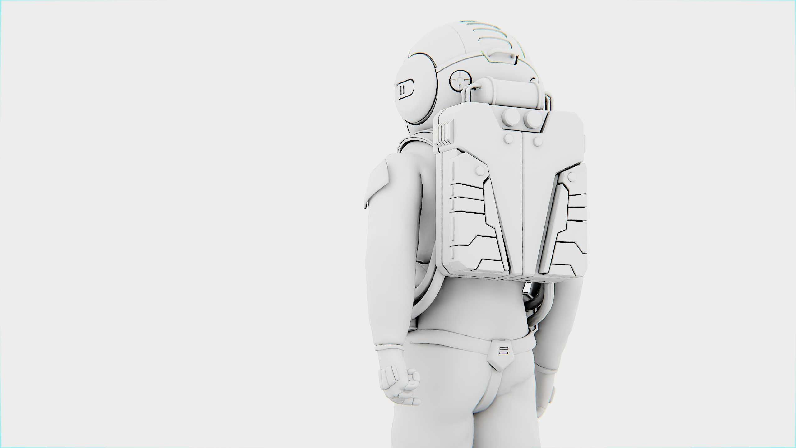 MARS ASTRONAUT-C Rigged for Unreal Engine - Unity - MIXAMO 3D model_34
