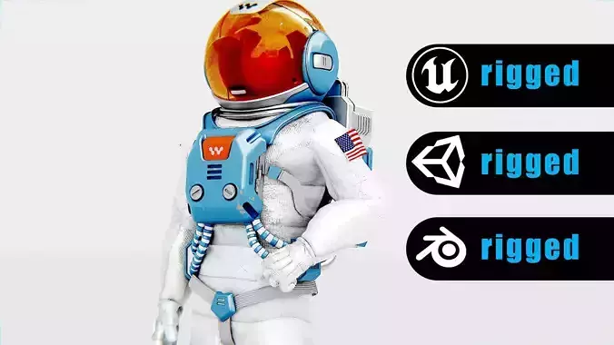 MARS ASTRONAUT-C Rigged for Unreal Engine - Unity - MIXAMO  3D model