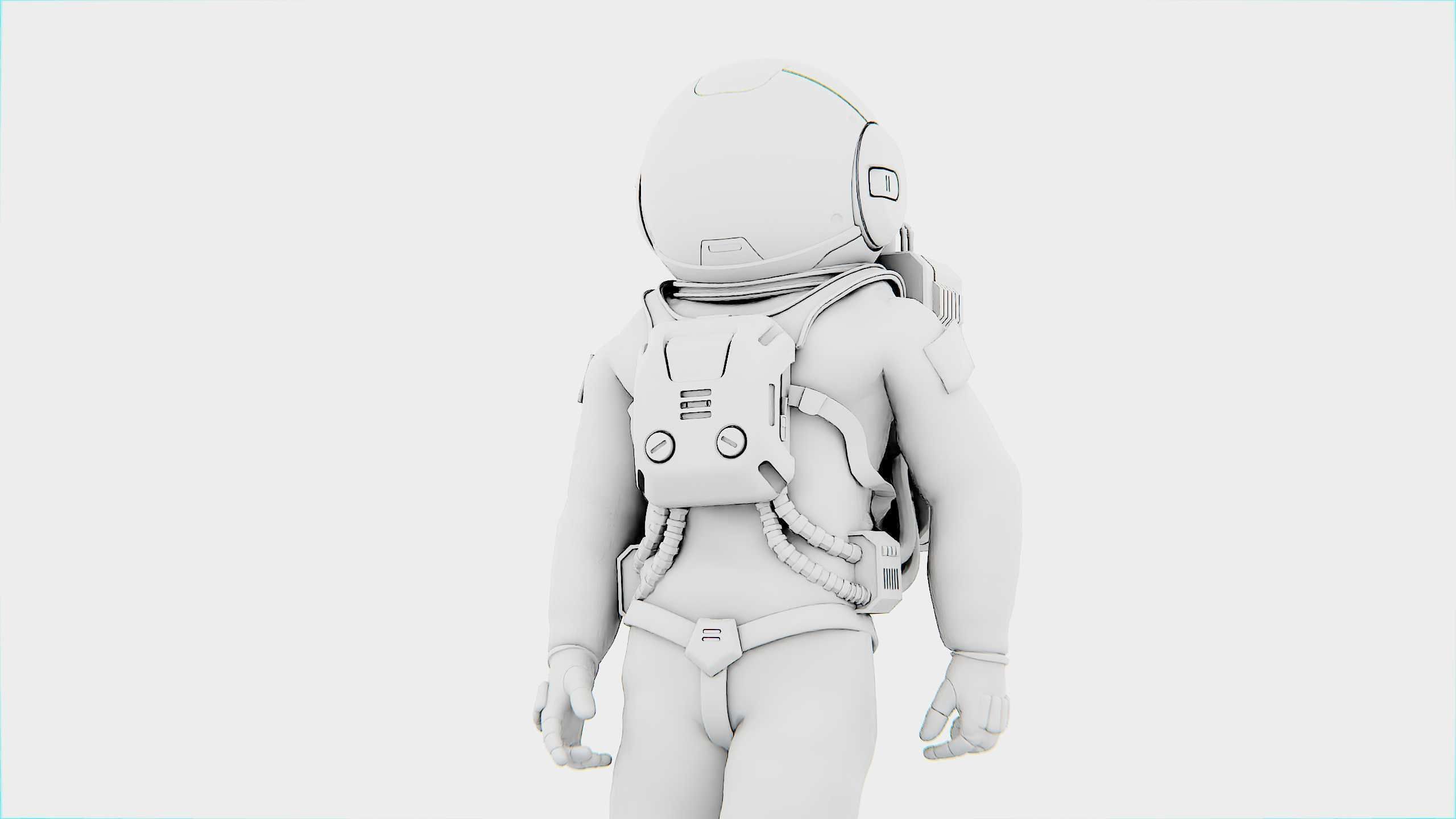 MARS ASTRONAUT-C Rigged for Unreal Engine - Unity - MIXAMO 3D model_32