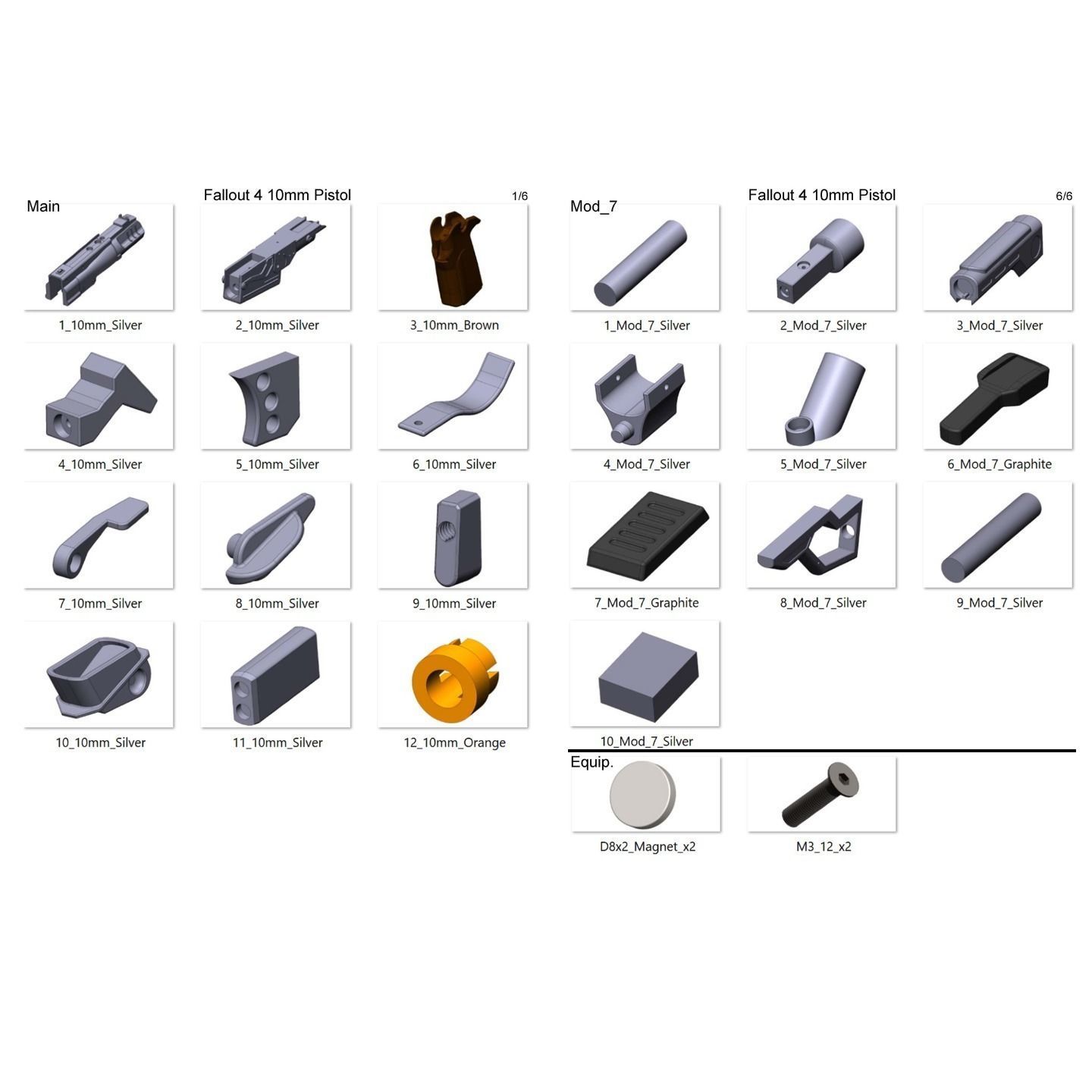 10mm Cannon - Fallout 4 - STL CAD bundle - Commercial Use 3D print model_18