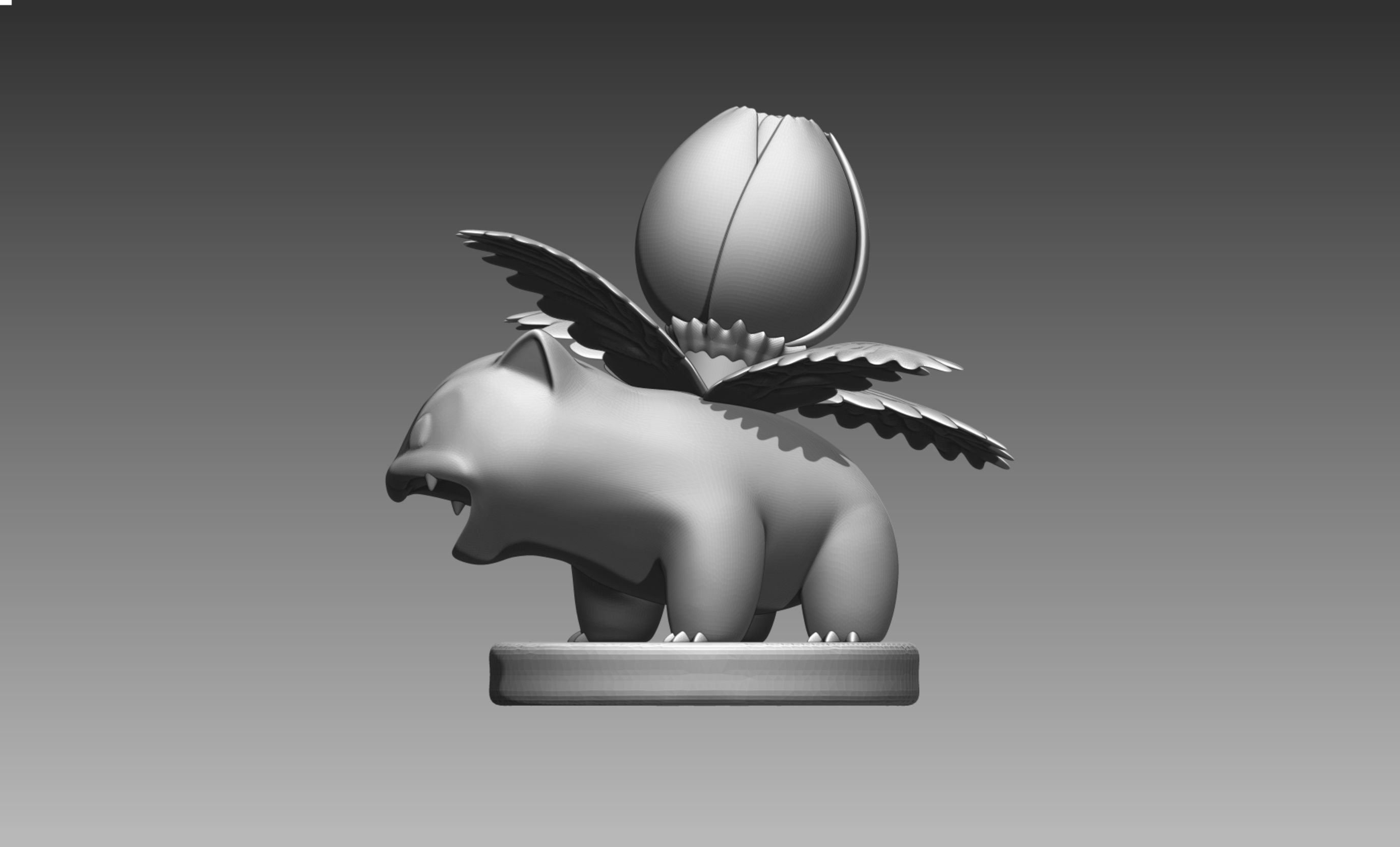 Bulbasaur Ivysaur and Venusaur evolution family value set 3D print model_15