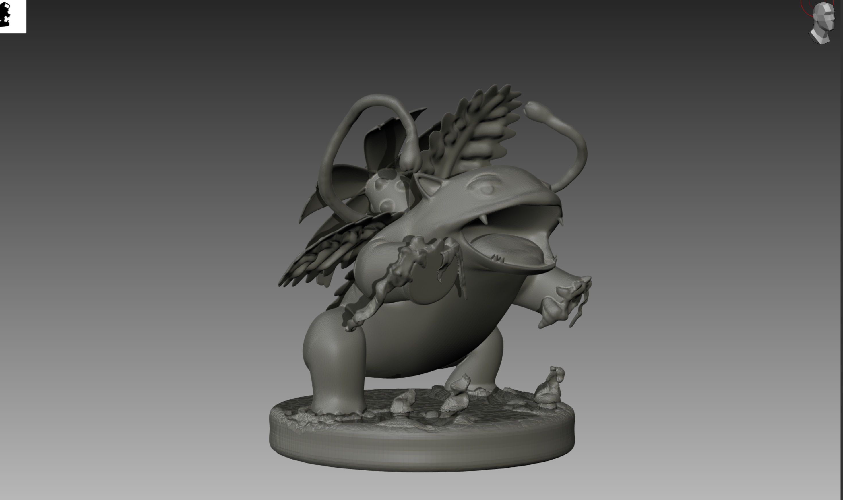 Bulbasaur Ivysaur and Venusaur evolution family value set 3D print model_29