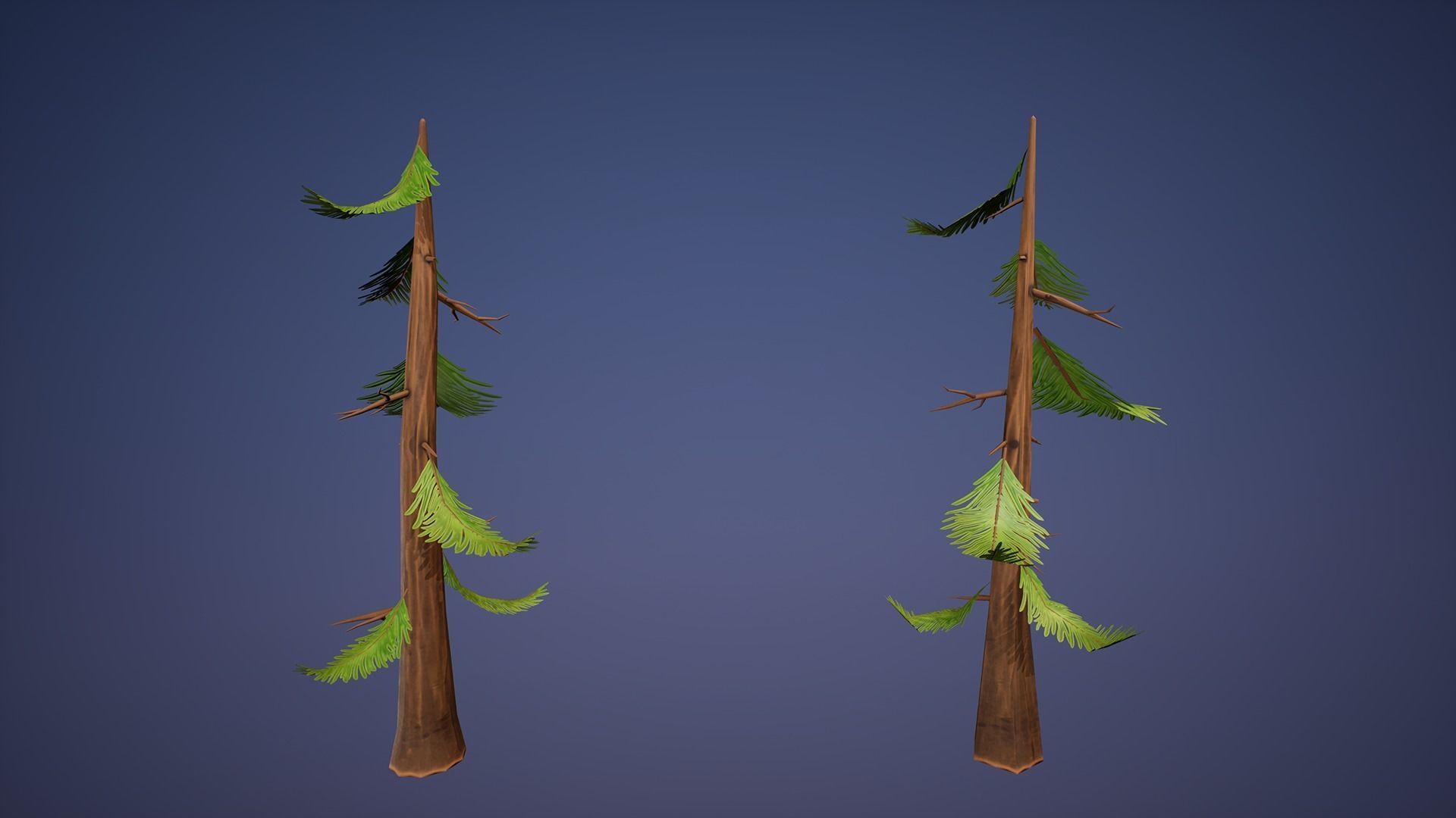 Stylized Pine Trees Collection Low-poly 3D model_7