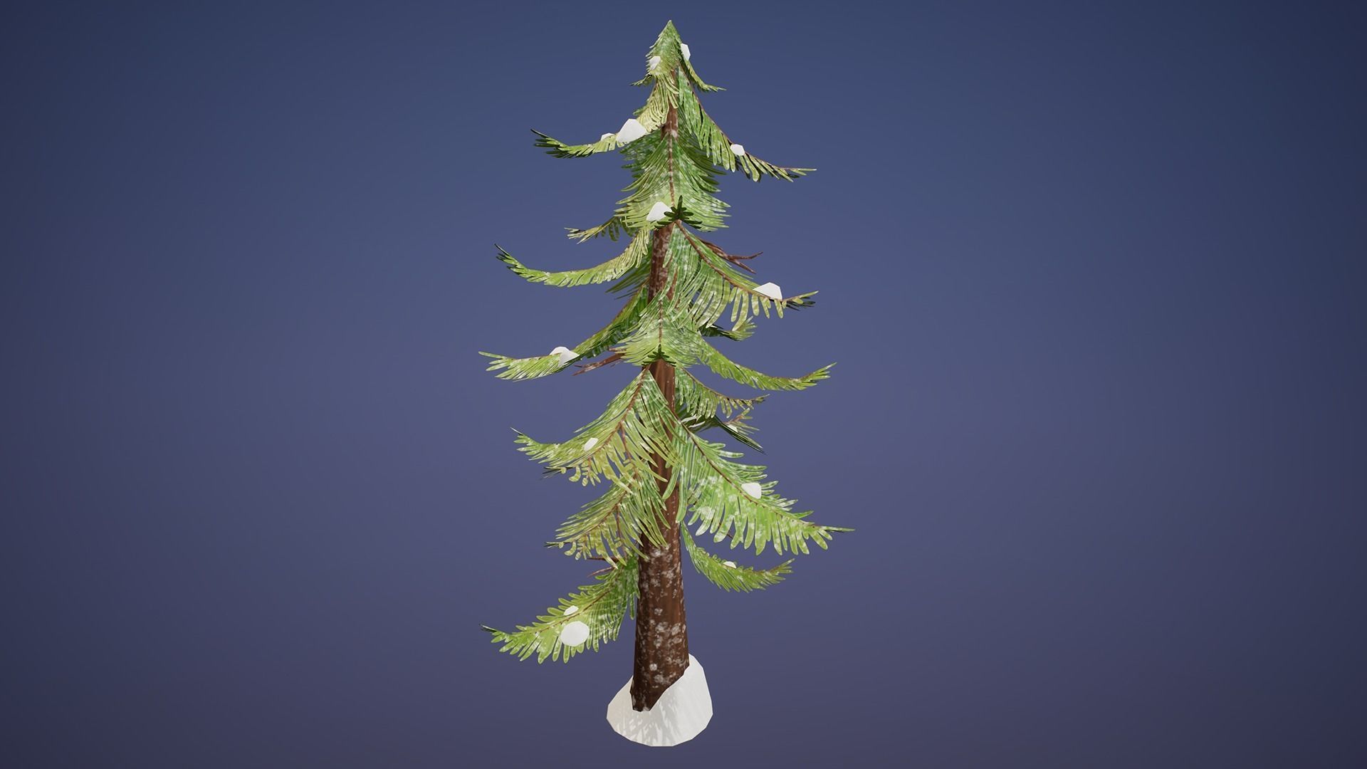 Stylized Pine Trees Collection Low-poly 3D model_2