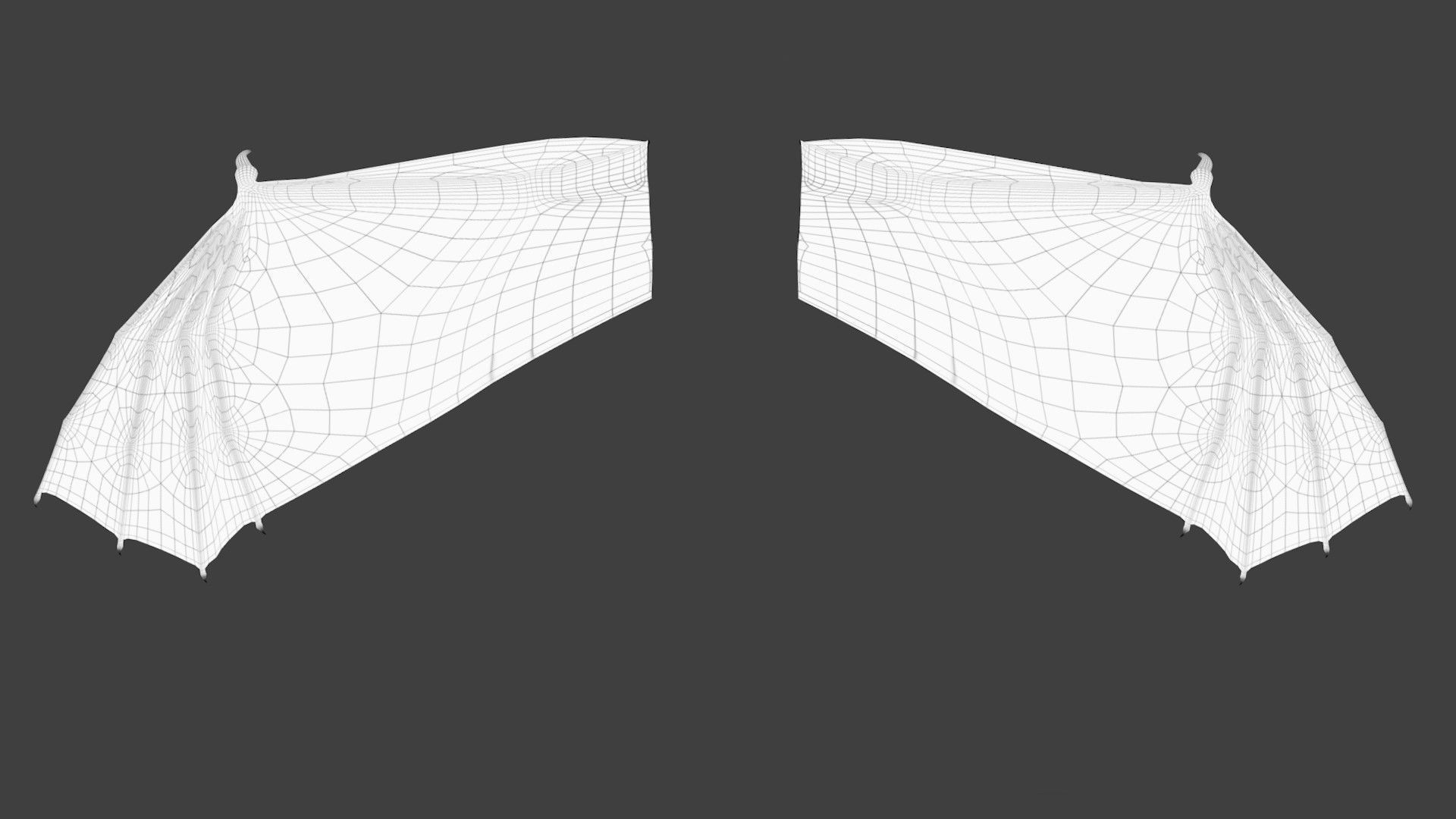Adjustable Subdivision Dragon Bat Vampire Wings Low-poly 3D model_4