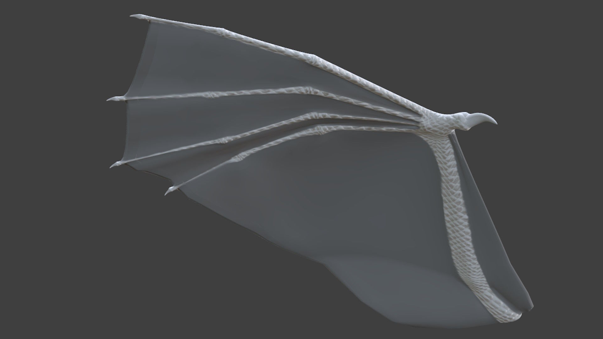Adjustable Subdivision Dragon Bat Vampire Wings Low-poly 3D model_1