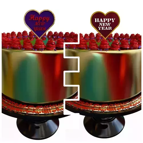 Happy New Year Cake Toppers 2 models 3D print model