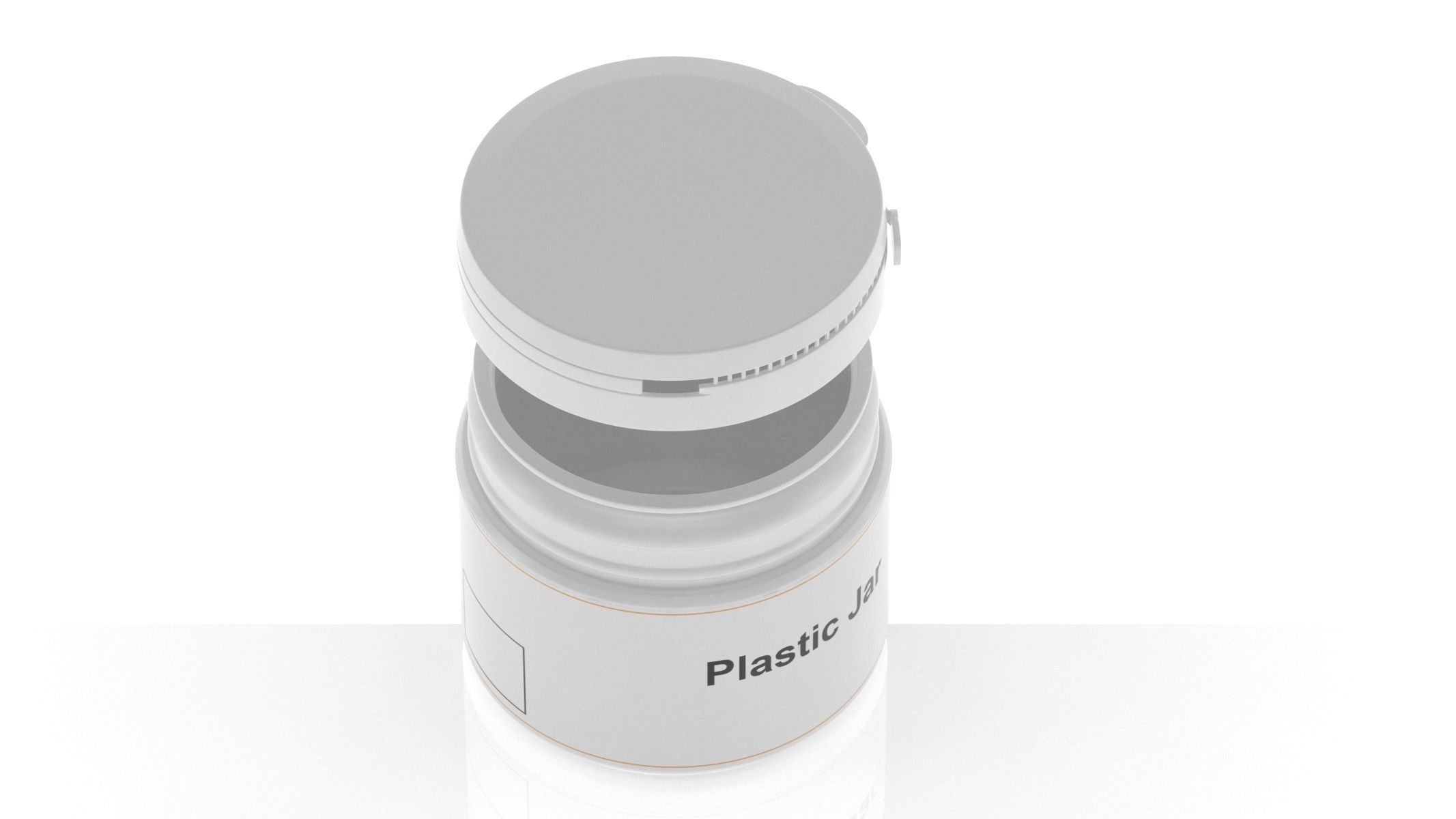 Plastic Jar With Lid 3D model_1