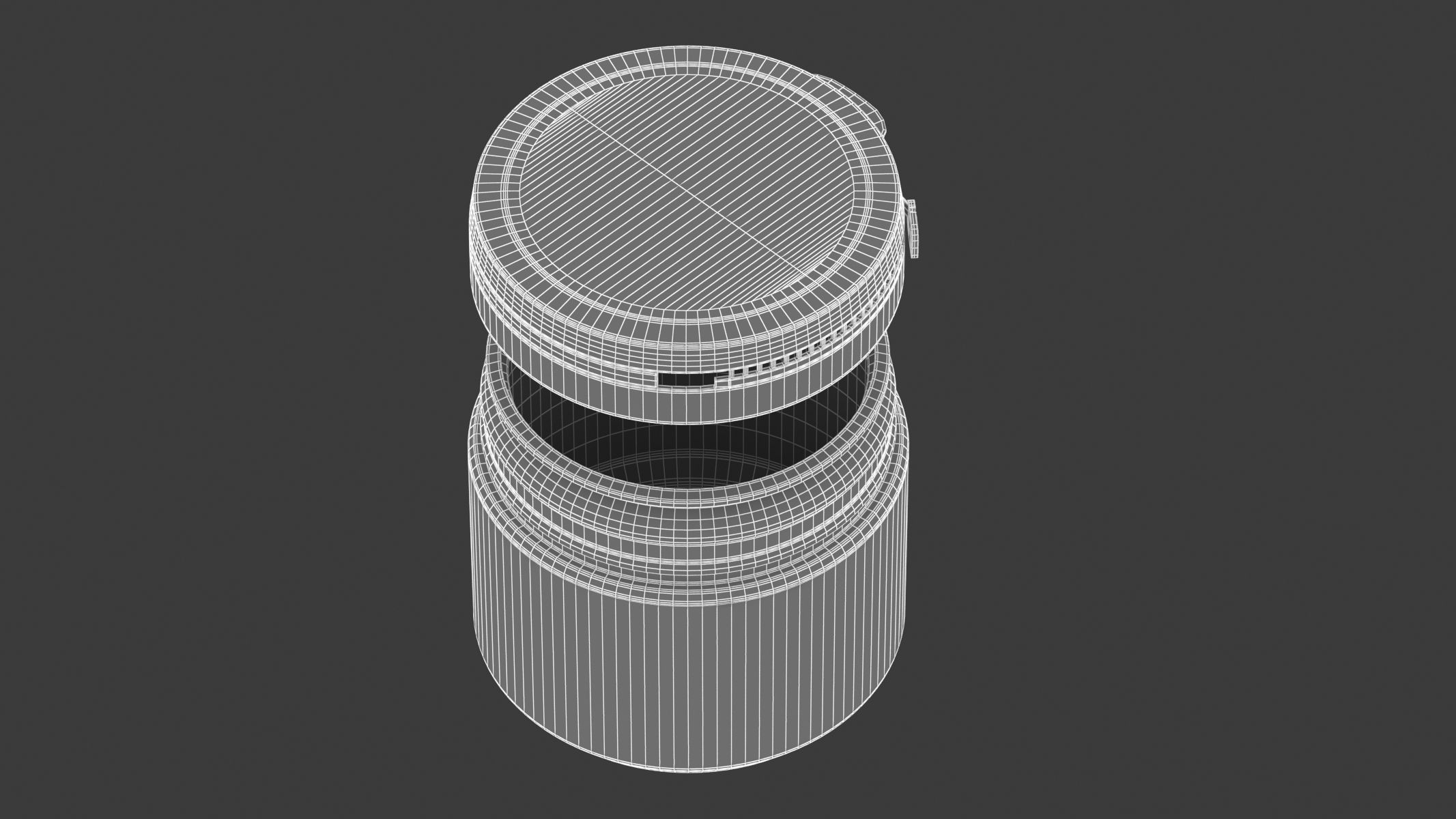 Plastic Jar With Lid 3D model_6