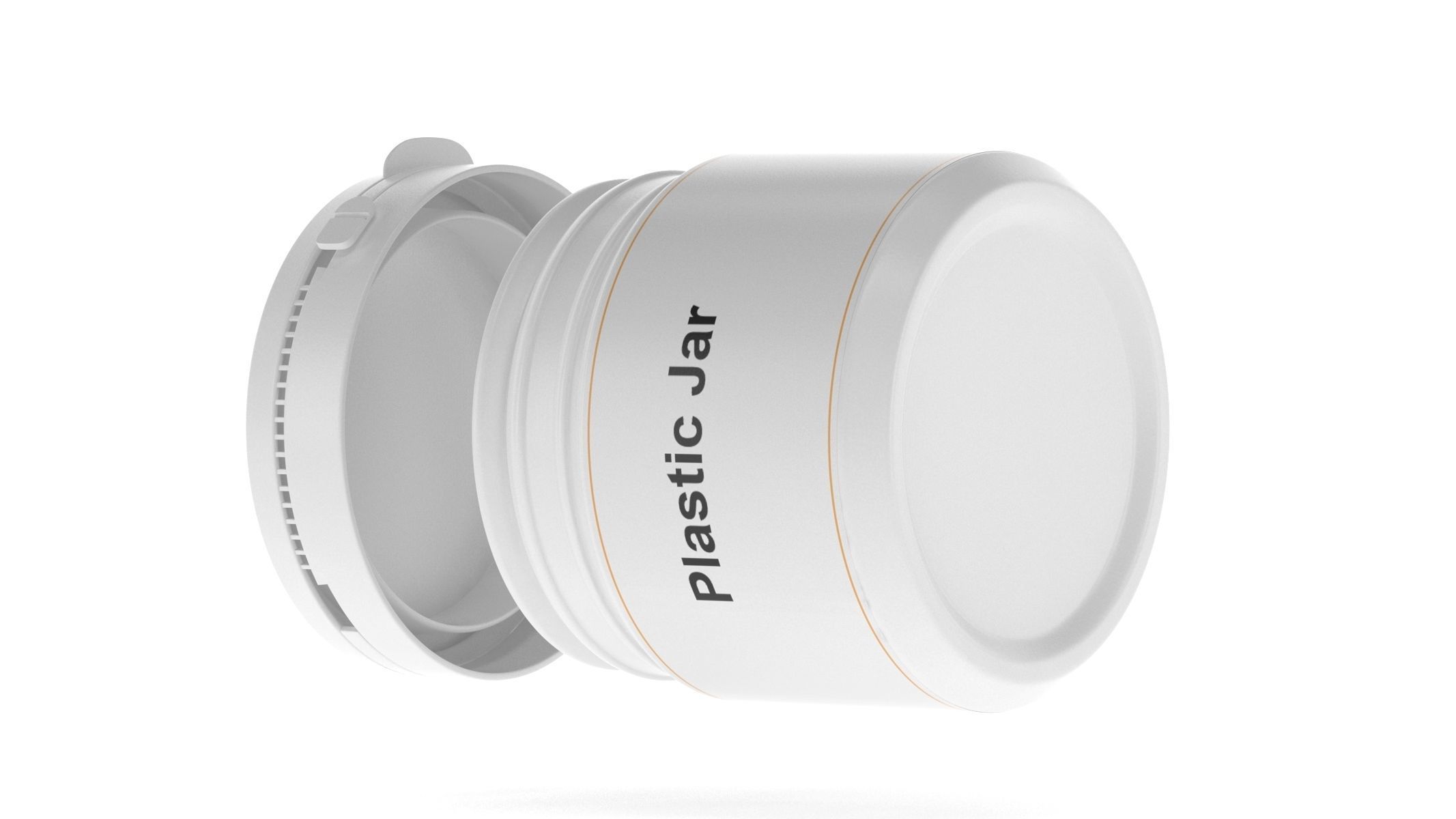 Plastic Jar With Lid 3D model_3