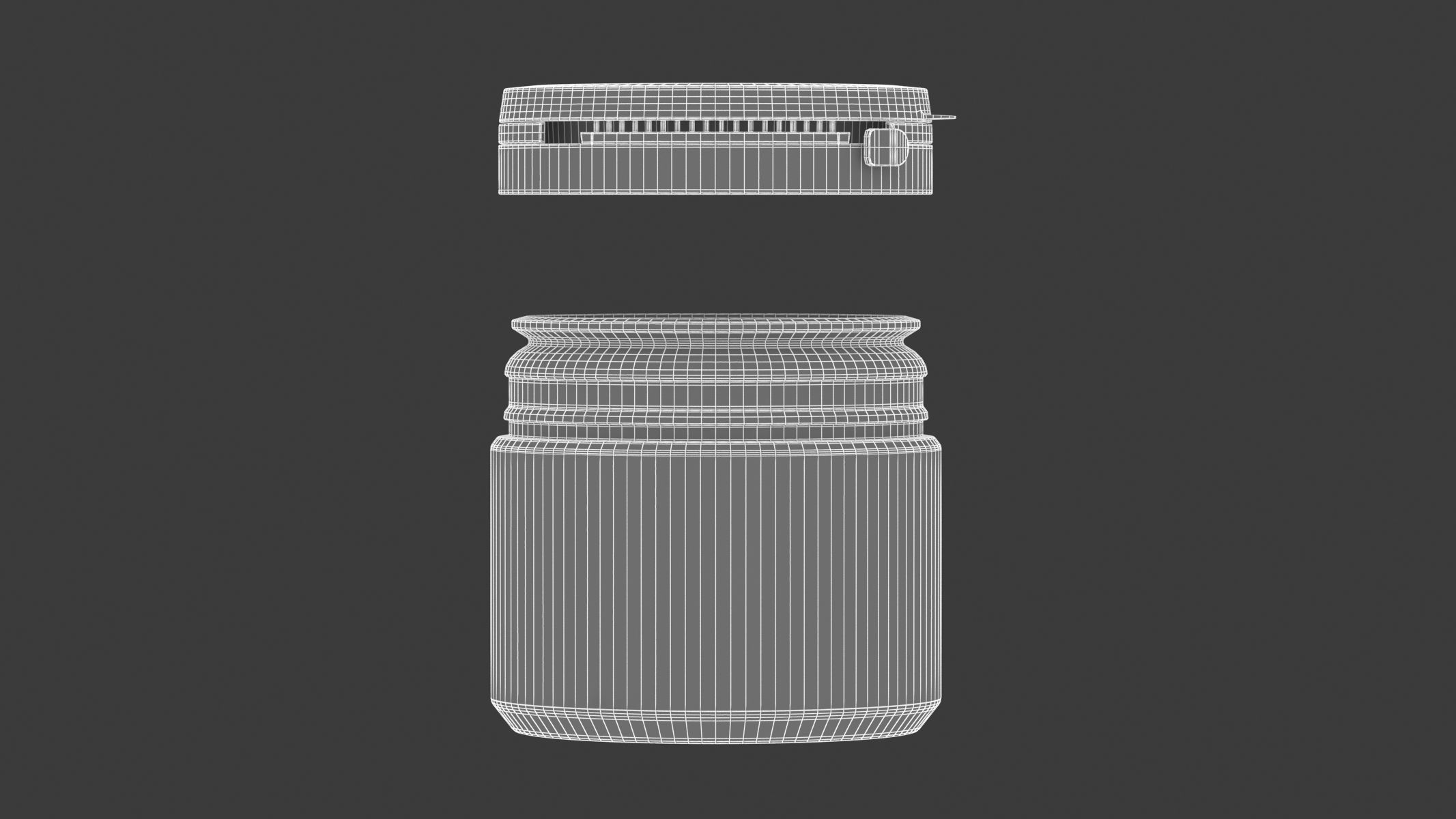 Plastic Jar With Lid 3D model_5