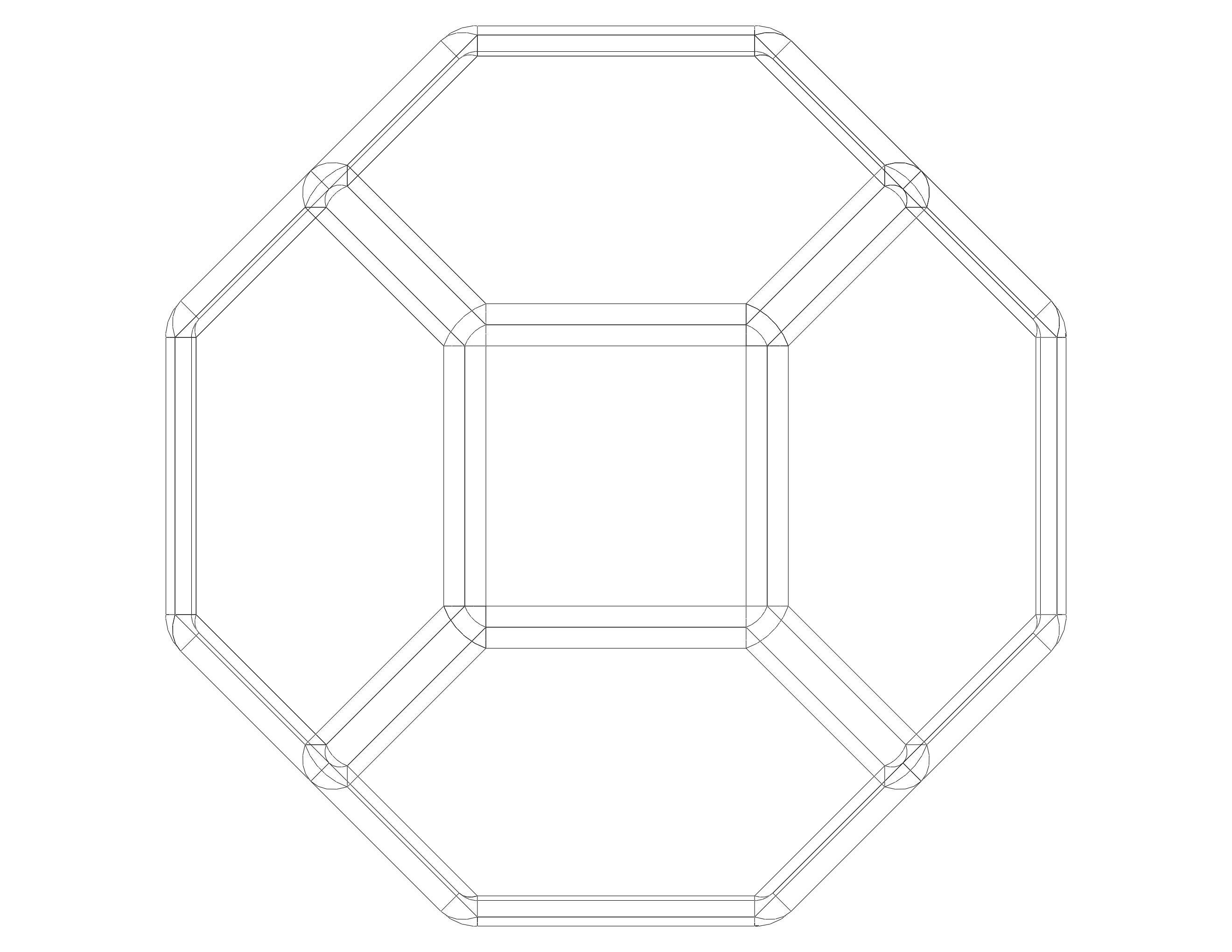 Wireframe Shape Tetradecahedron 3D print model_16